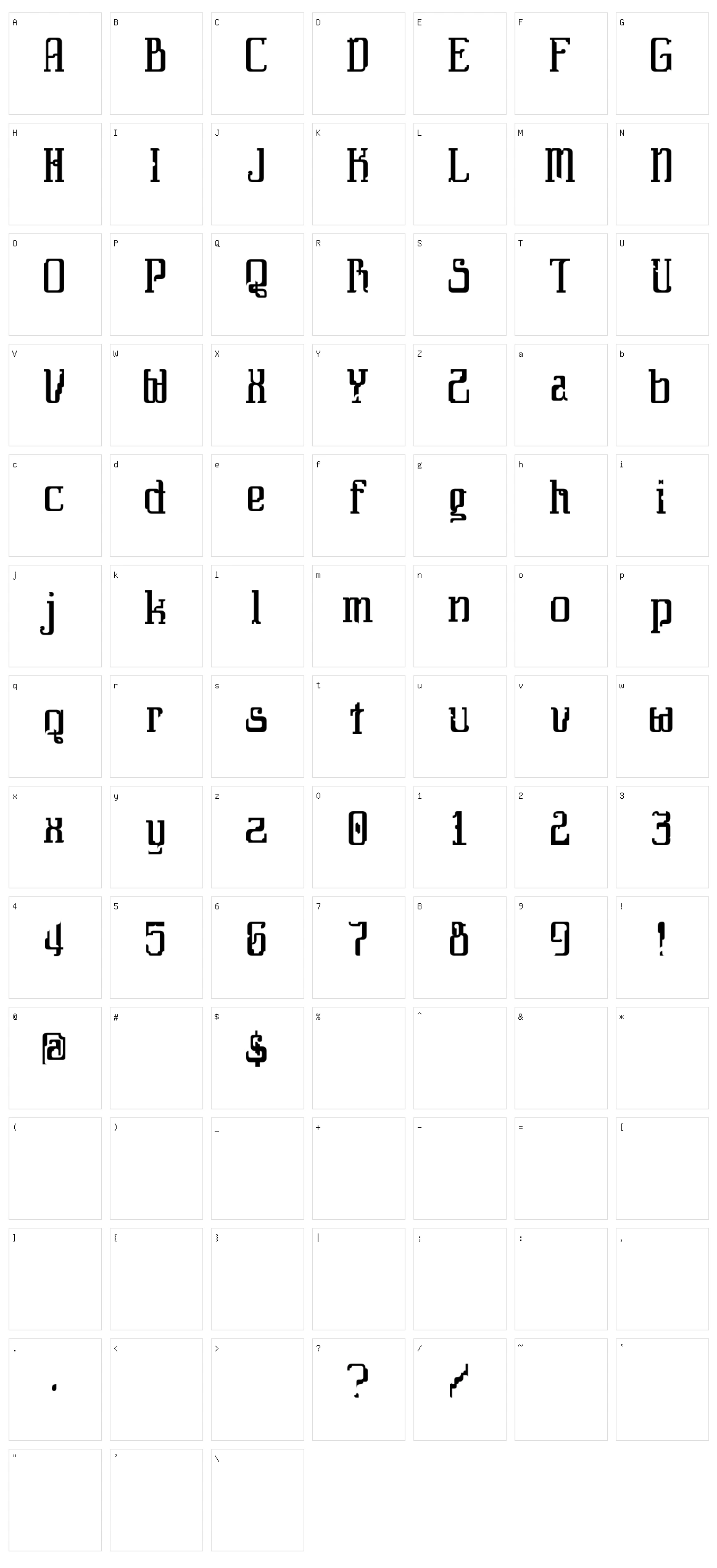 Daybreaker Character Set