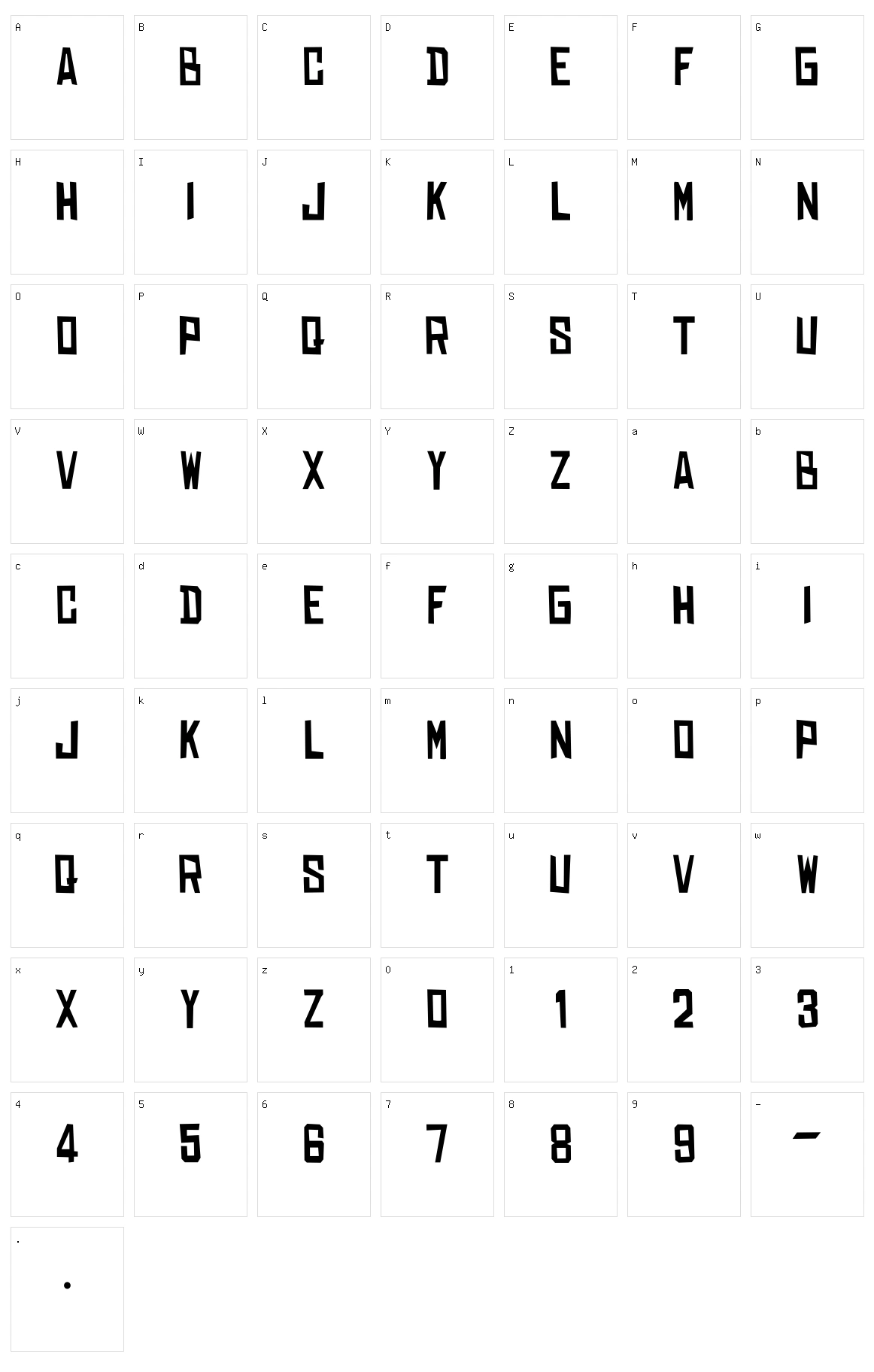 Dear Raditas Character Set