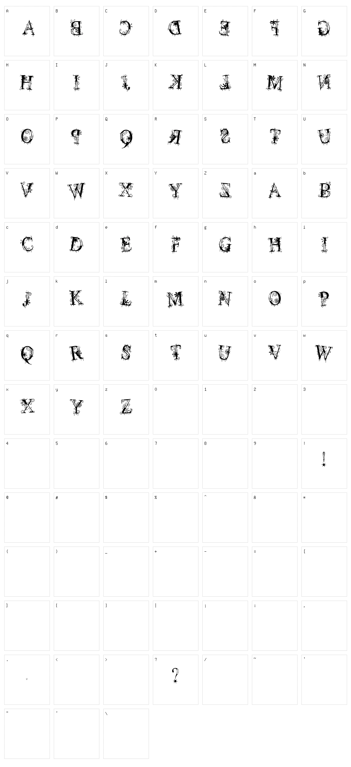 Decemberice Character Set