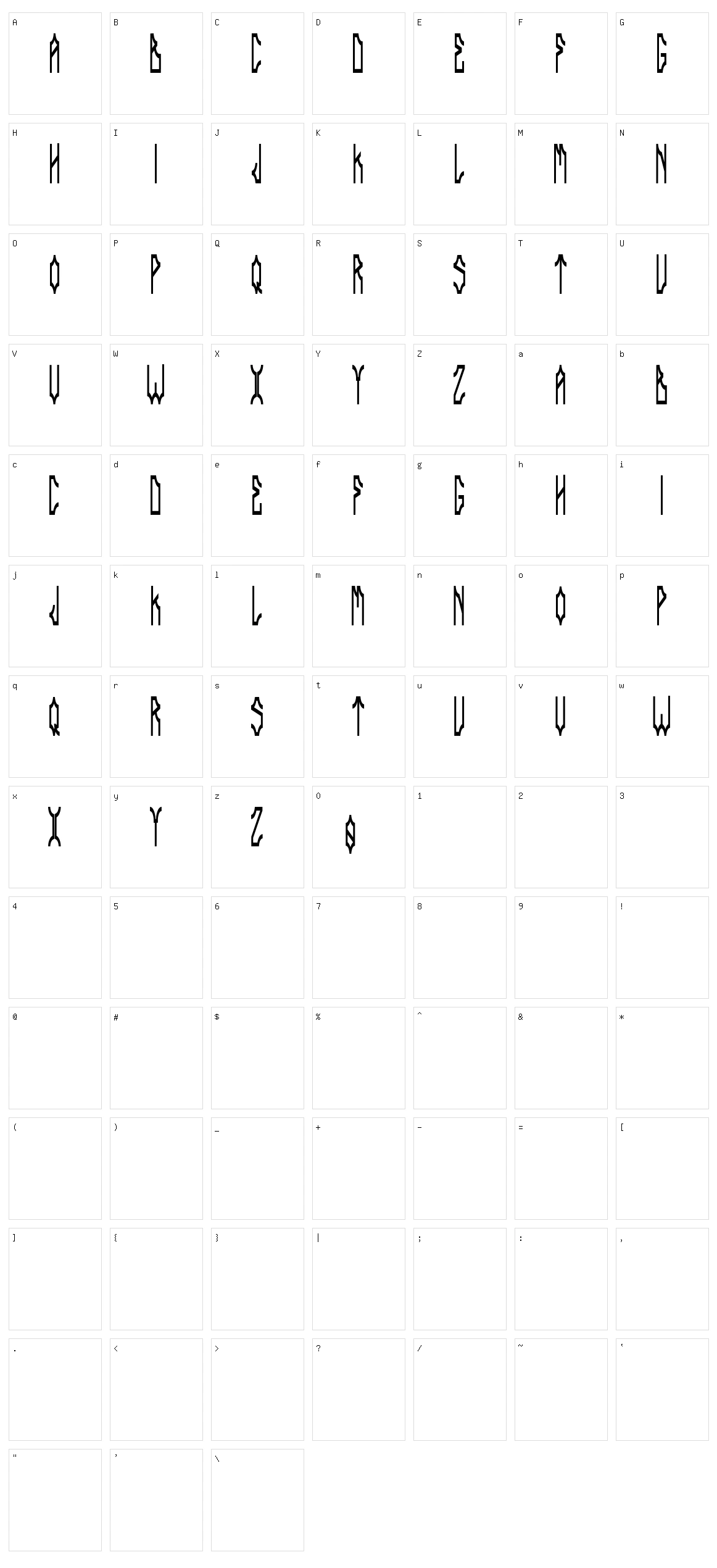 Delarocca Character Set