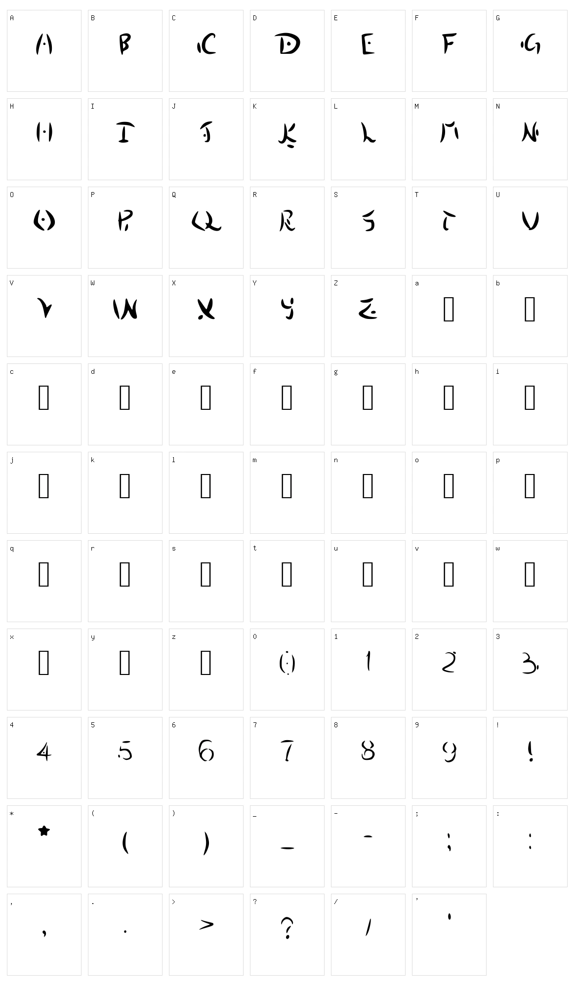 Destiny Island Character Set