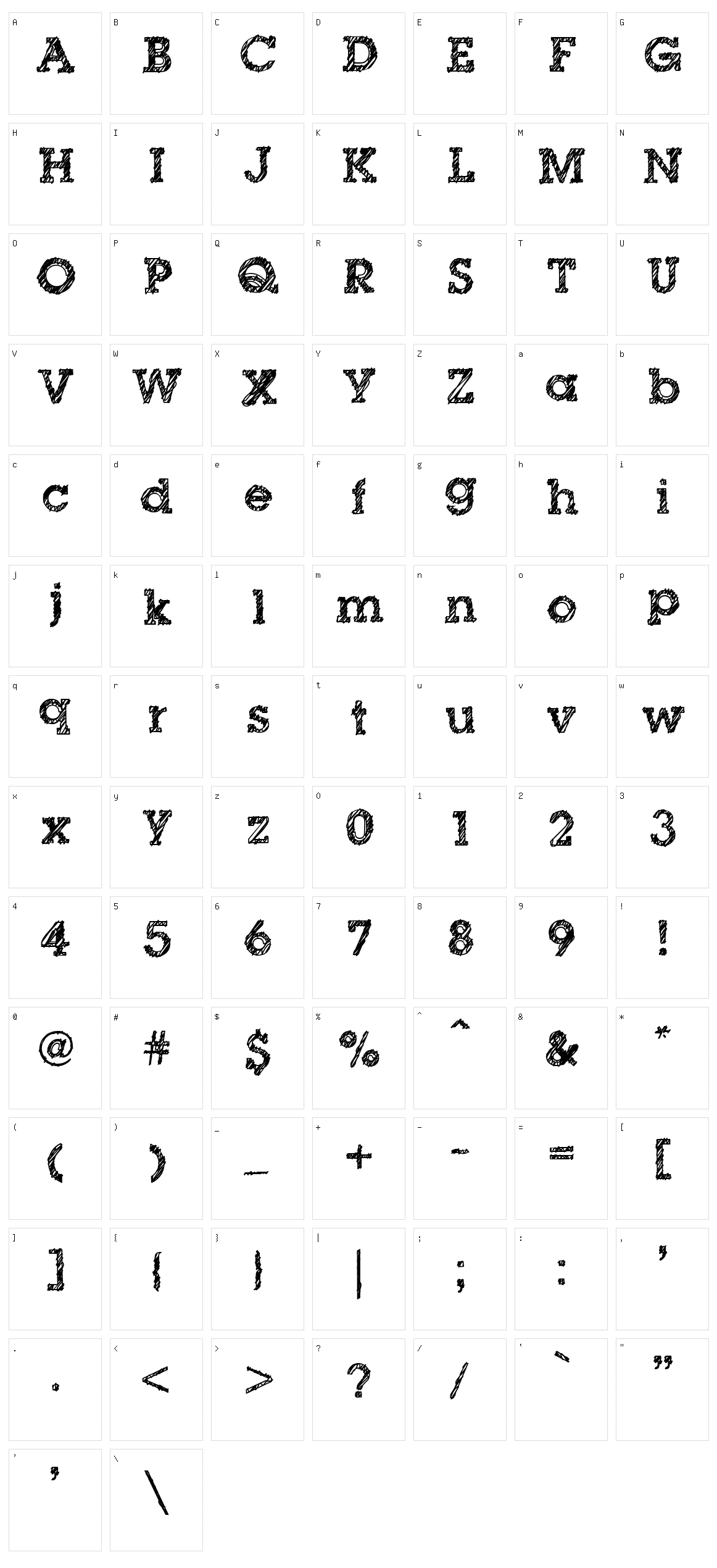 Dibble Nibble Character Set