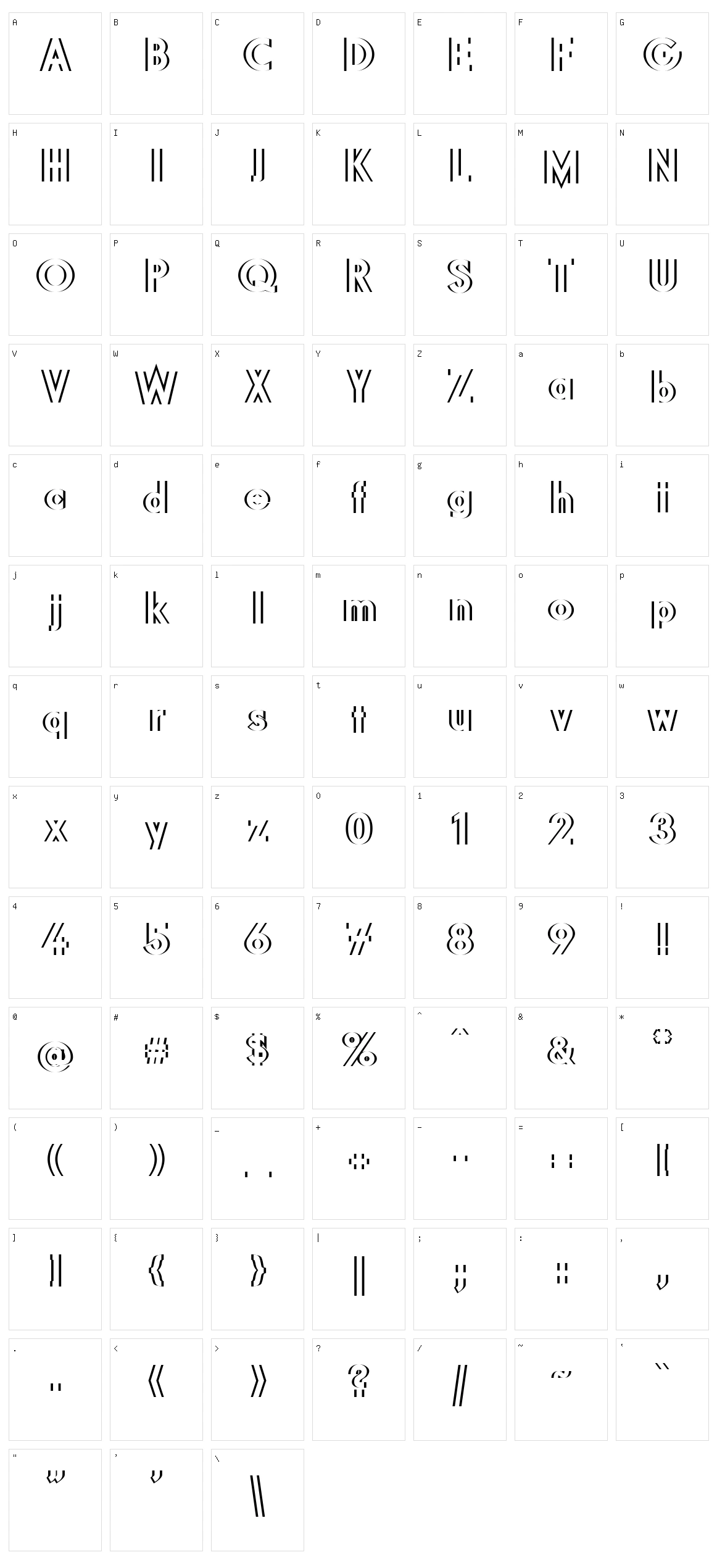 DiffiKult Character Set