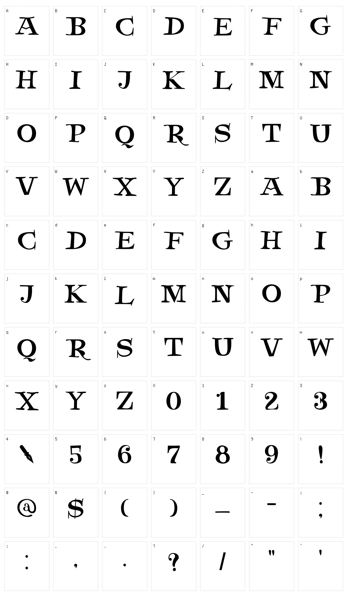 DK Henceforth Character Set