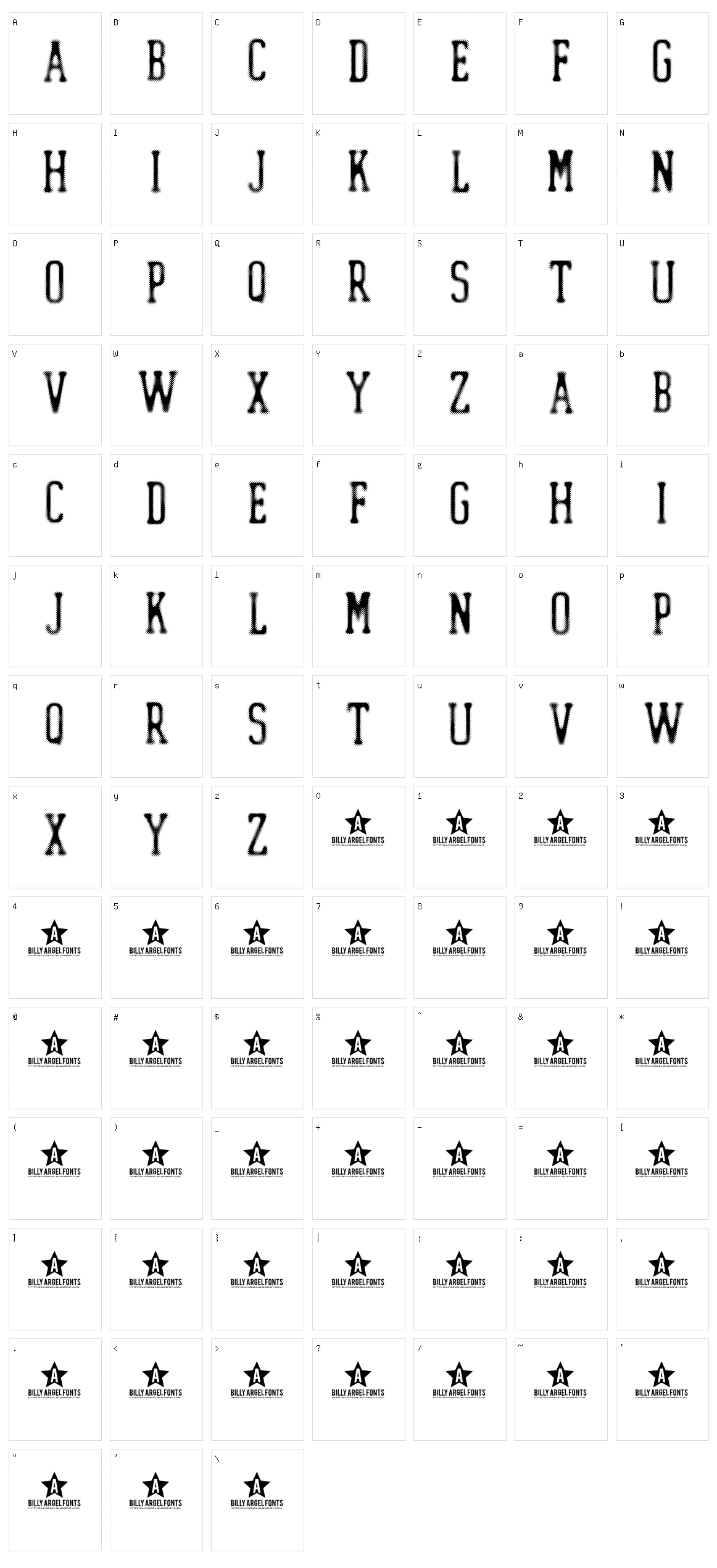 Dotled Character Set