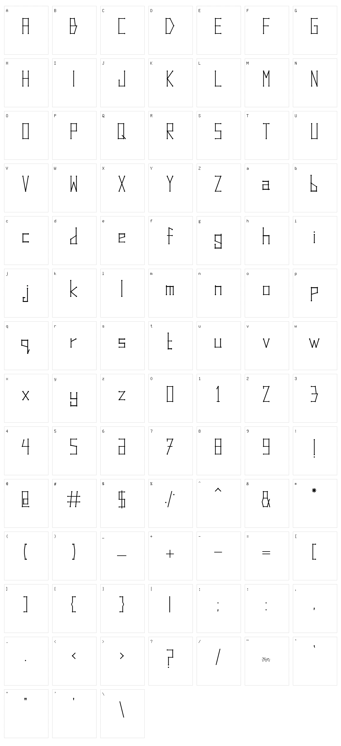 Dots and Lines Character Set