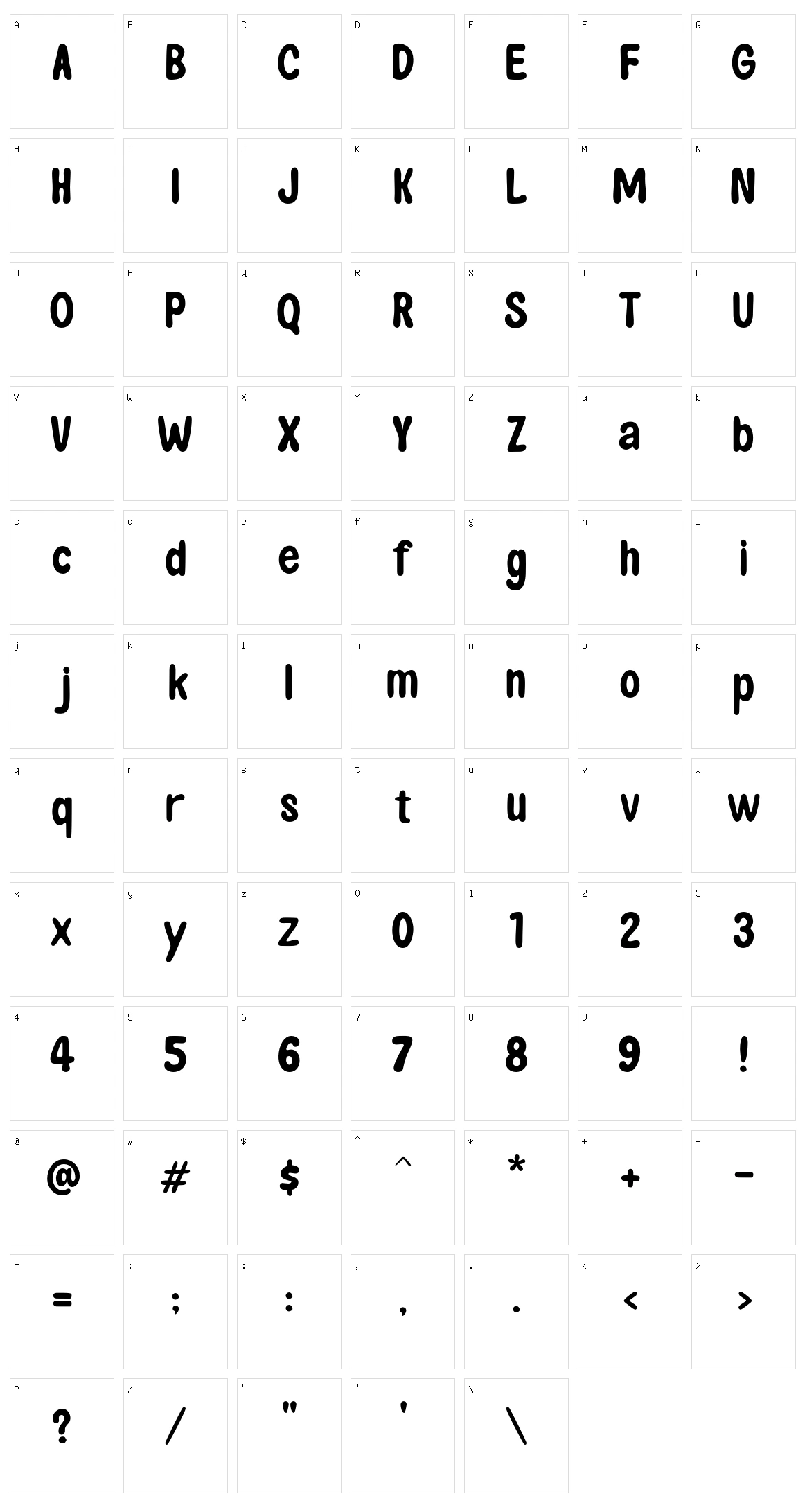 Duncaster Character Set