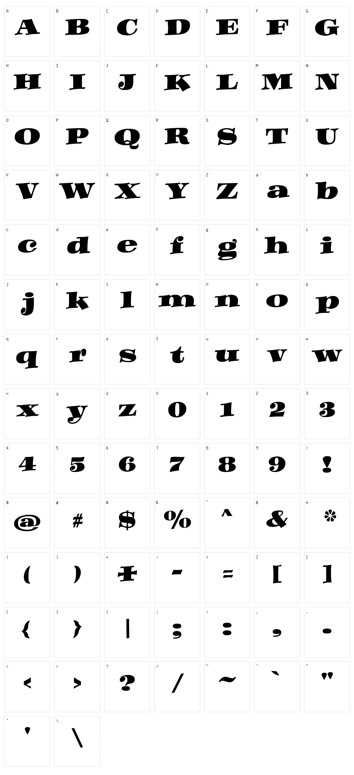 Dynamo Character Set