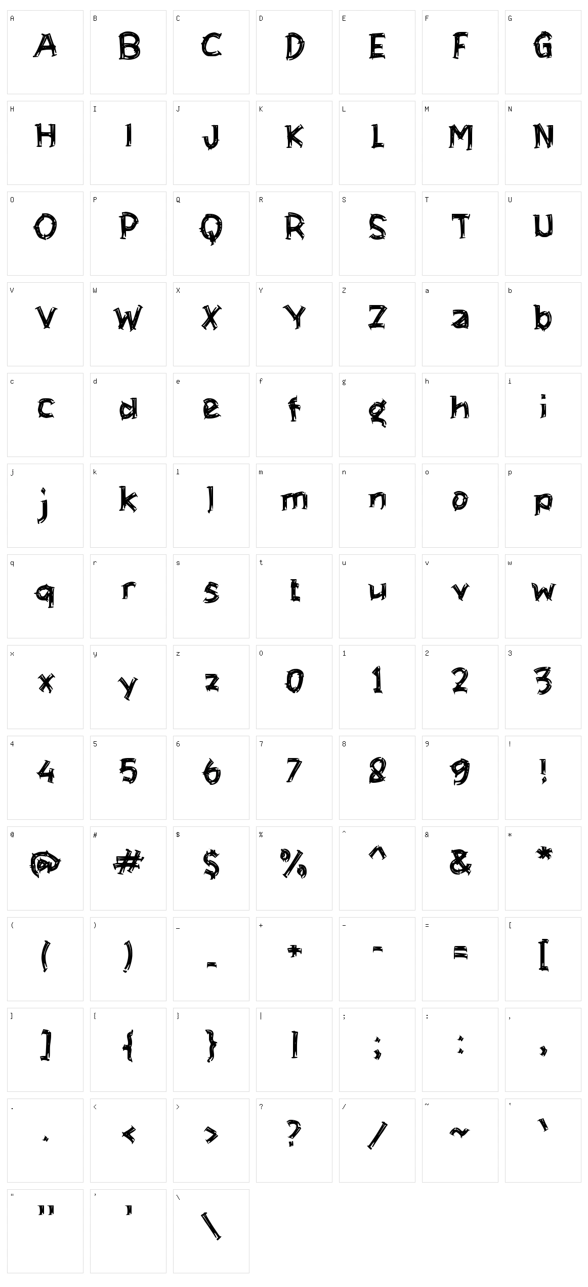 e Eri Iwak Character Set