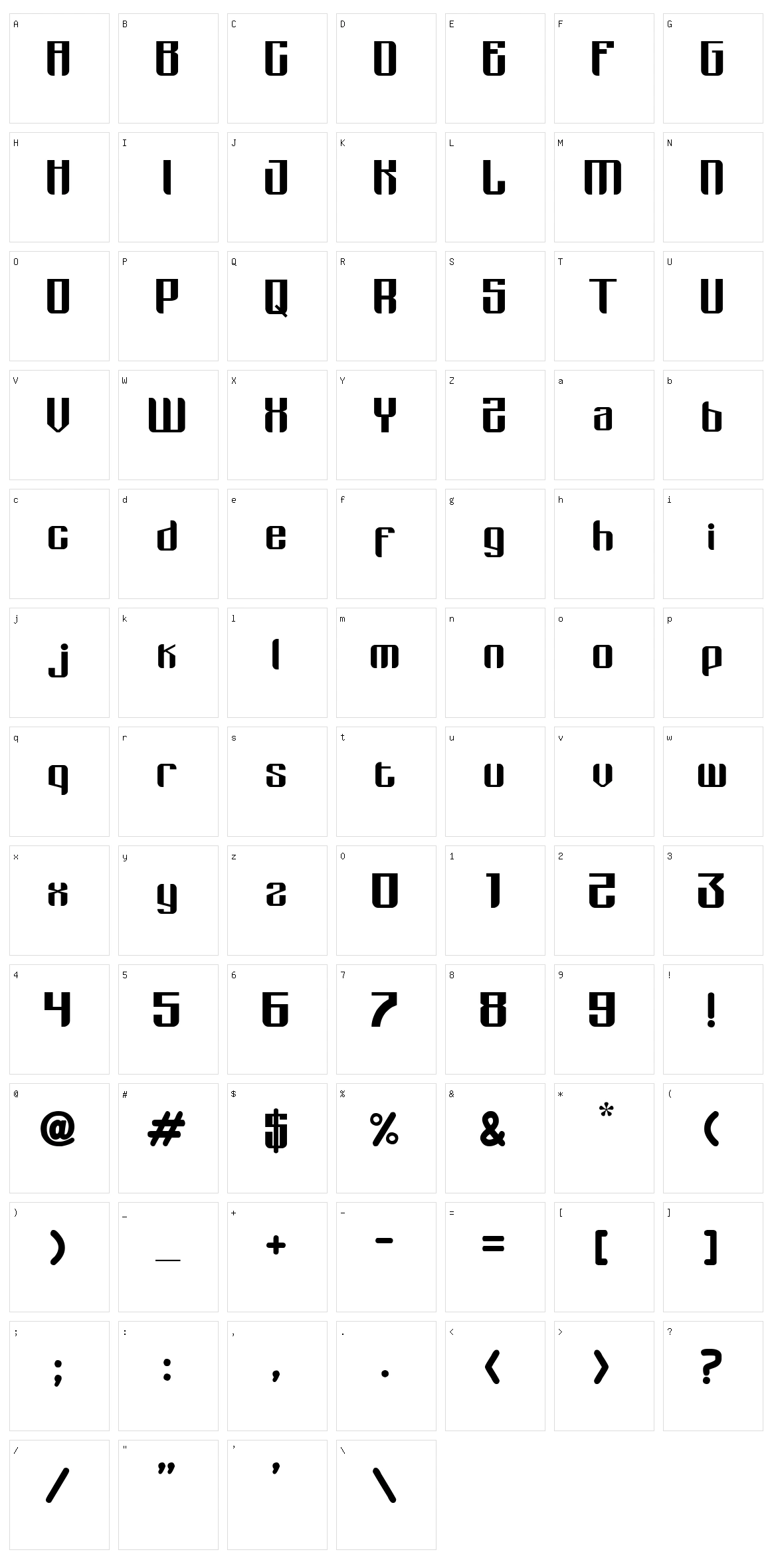 Ebrasie Character Set