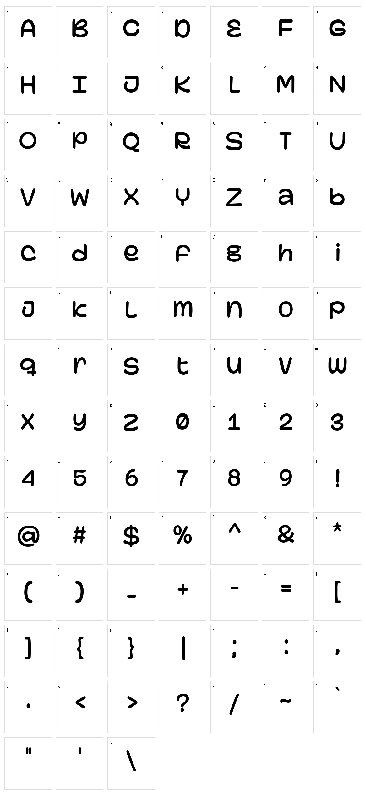 Rusty Hooks Character Set