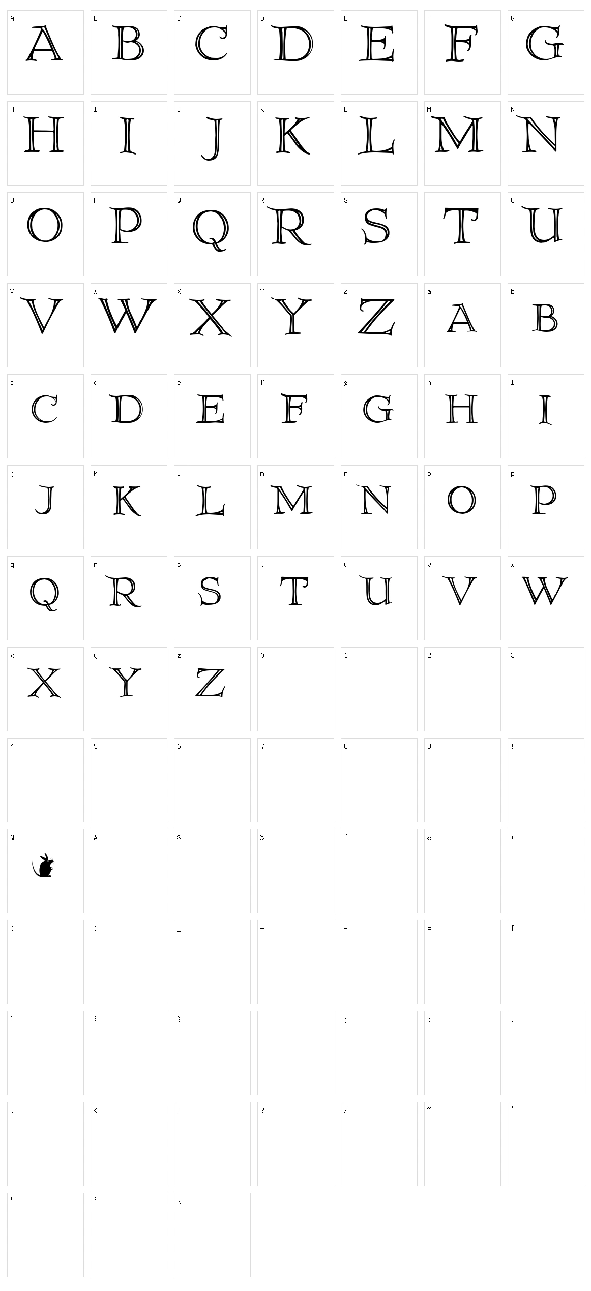 Elliottland J Character Set