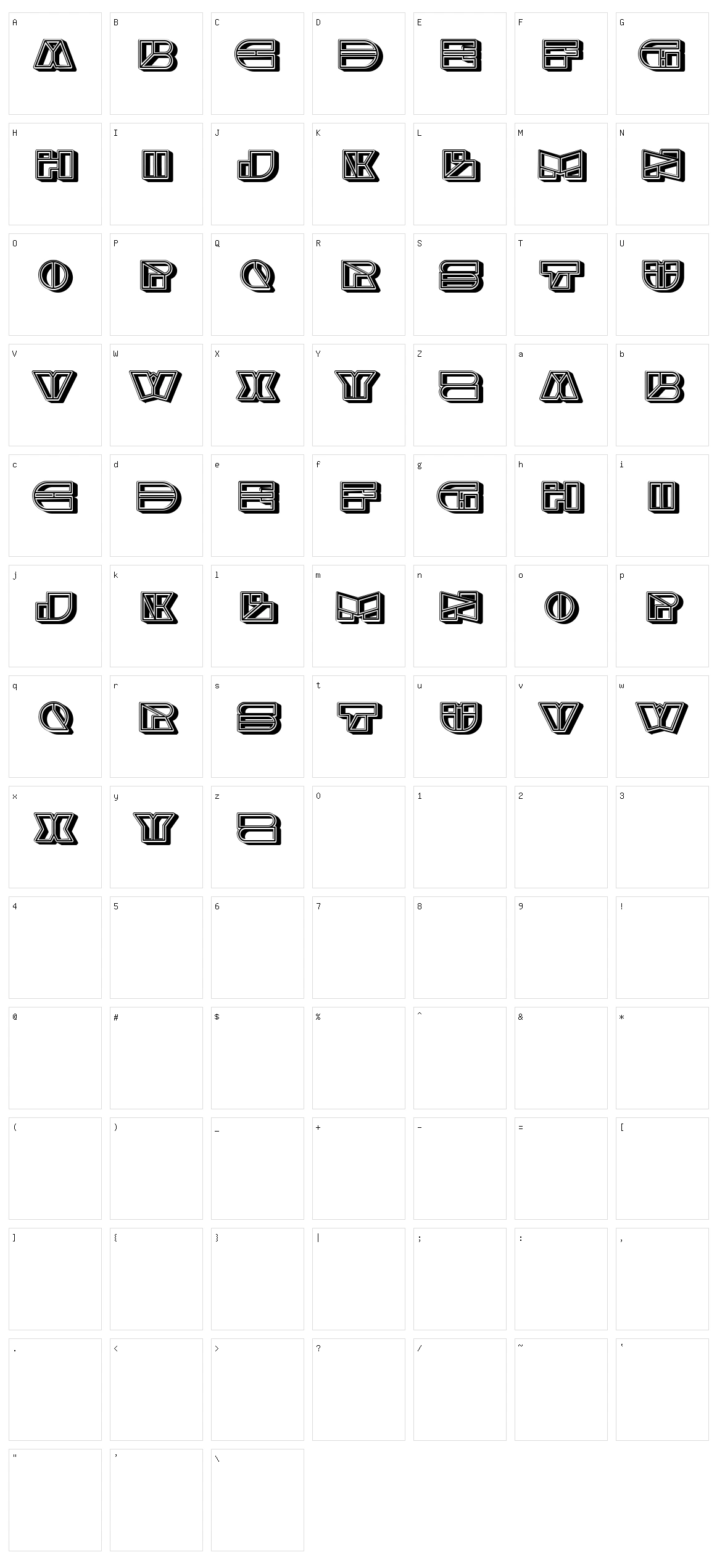 Empty Space Character Set