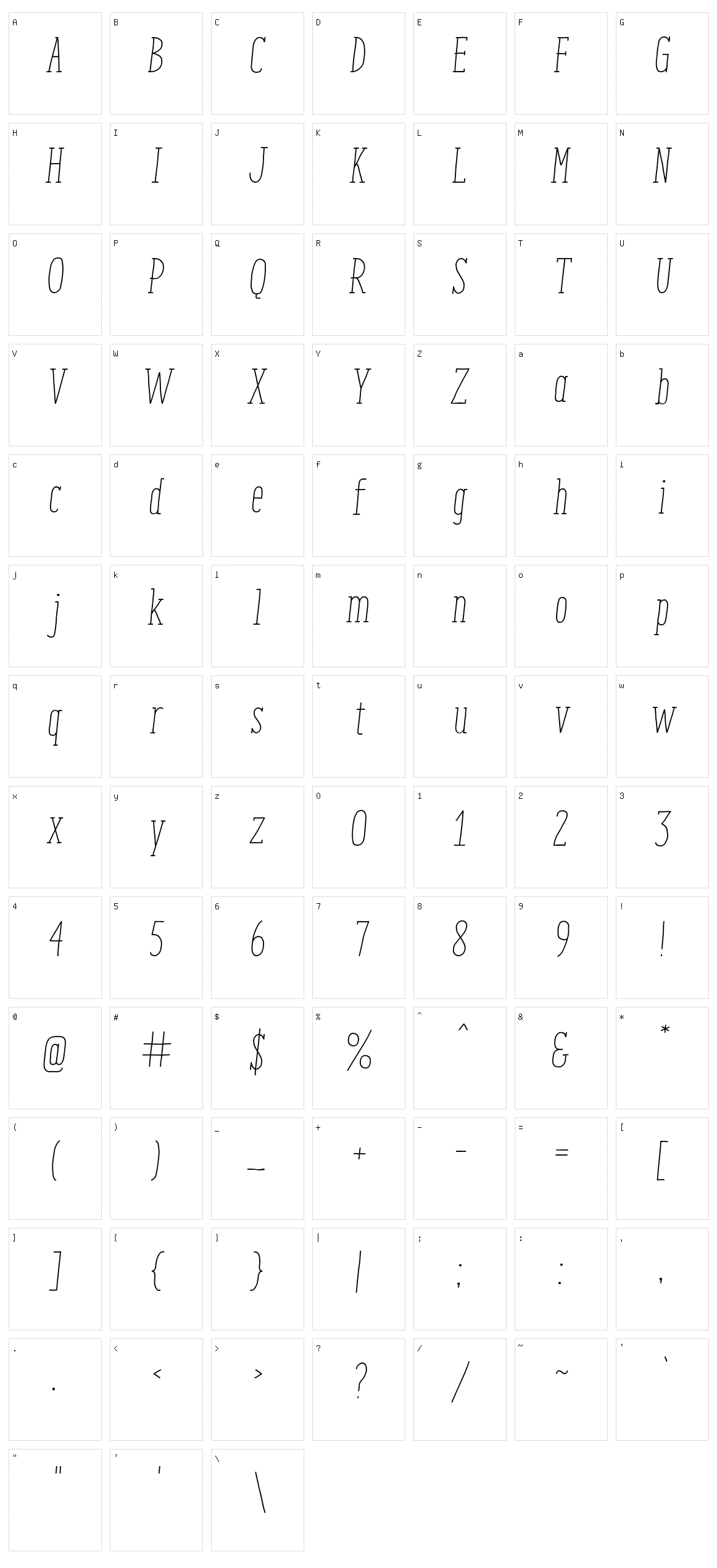 Enyo Slab Character Set