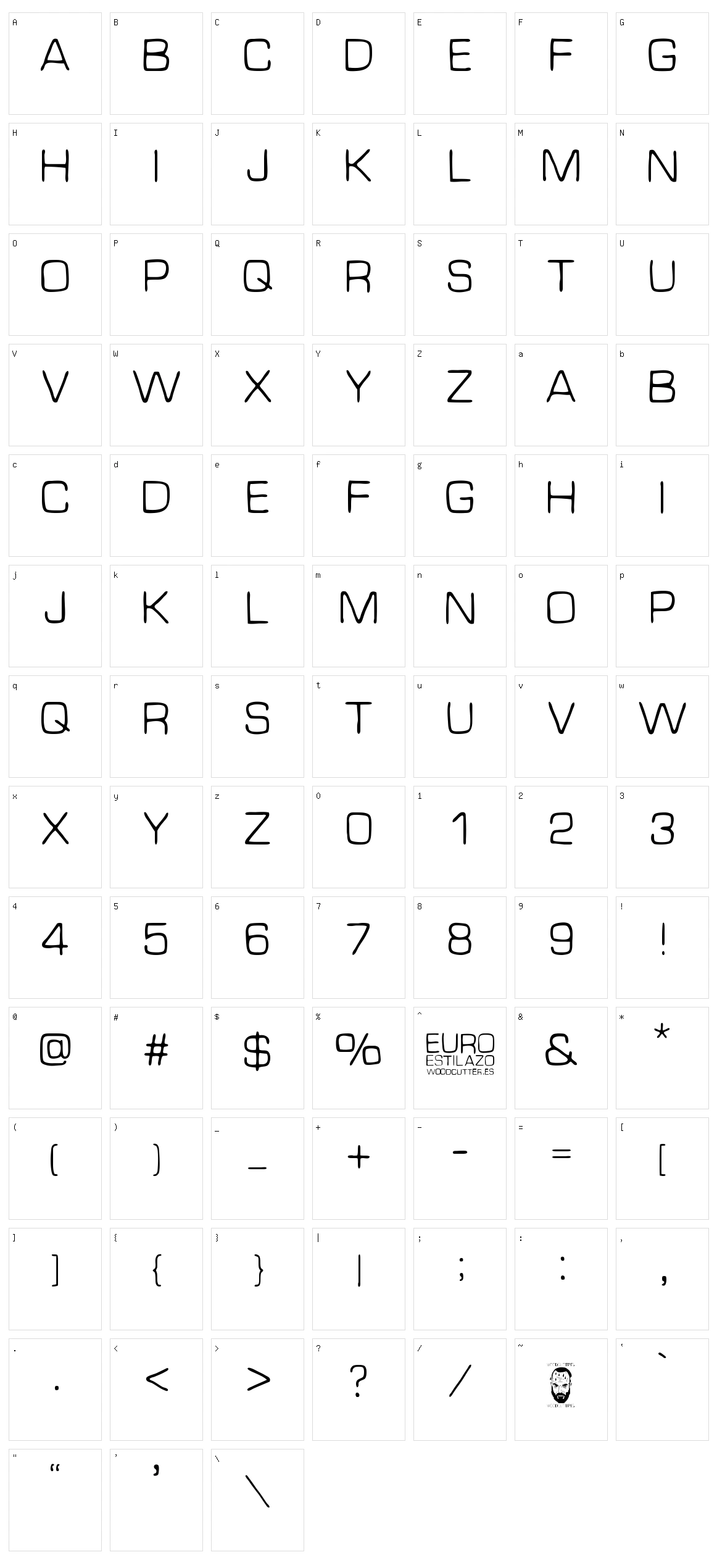 Euro Estilazo Character Set