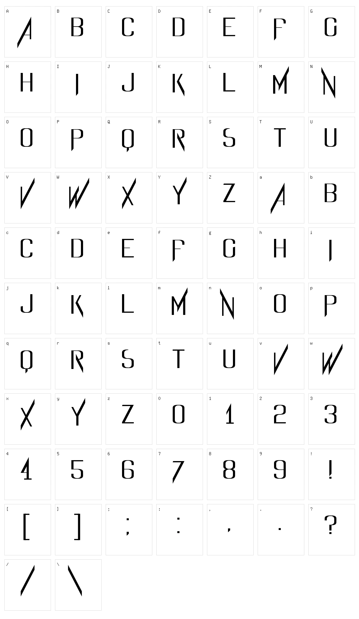 Evidence Character Set