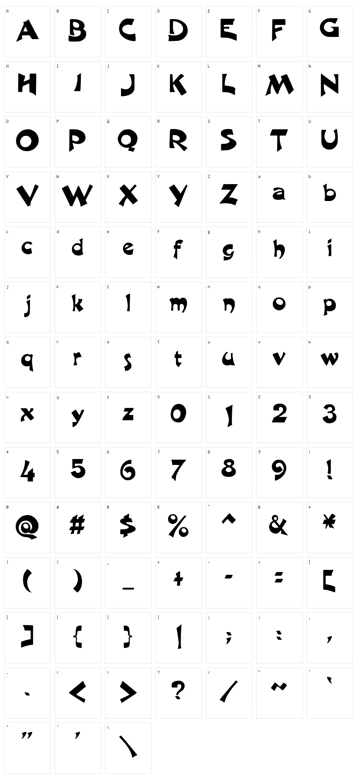 Excalibur Logotype Character Set