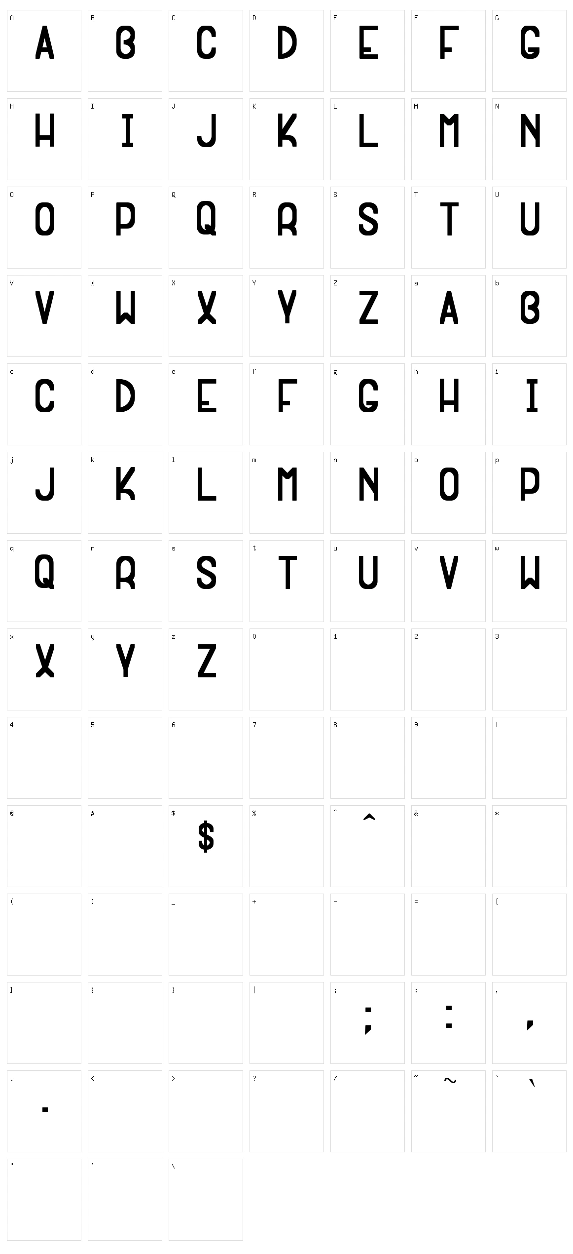 Extragna Rara ST Character Set