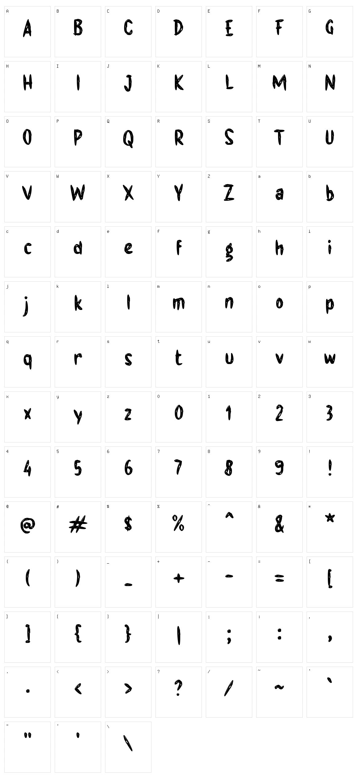 f Forgave Character Set