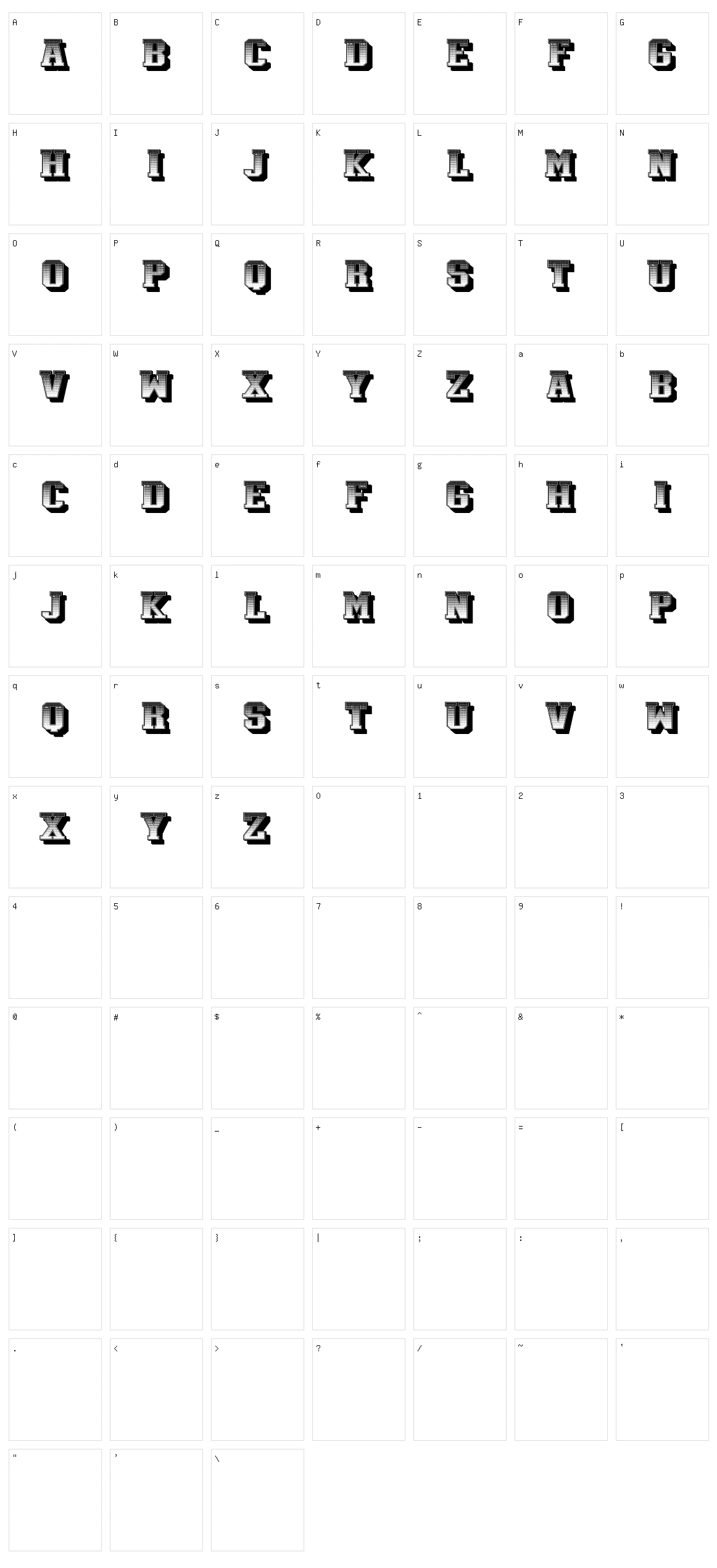 Falsificata Character Set