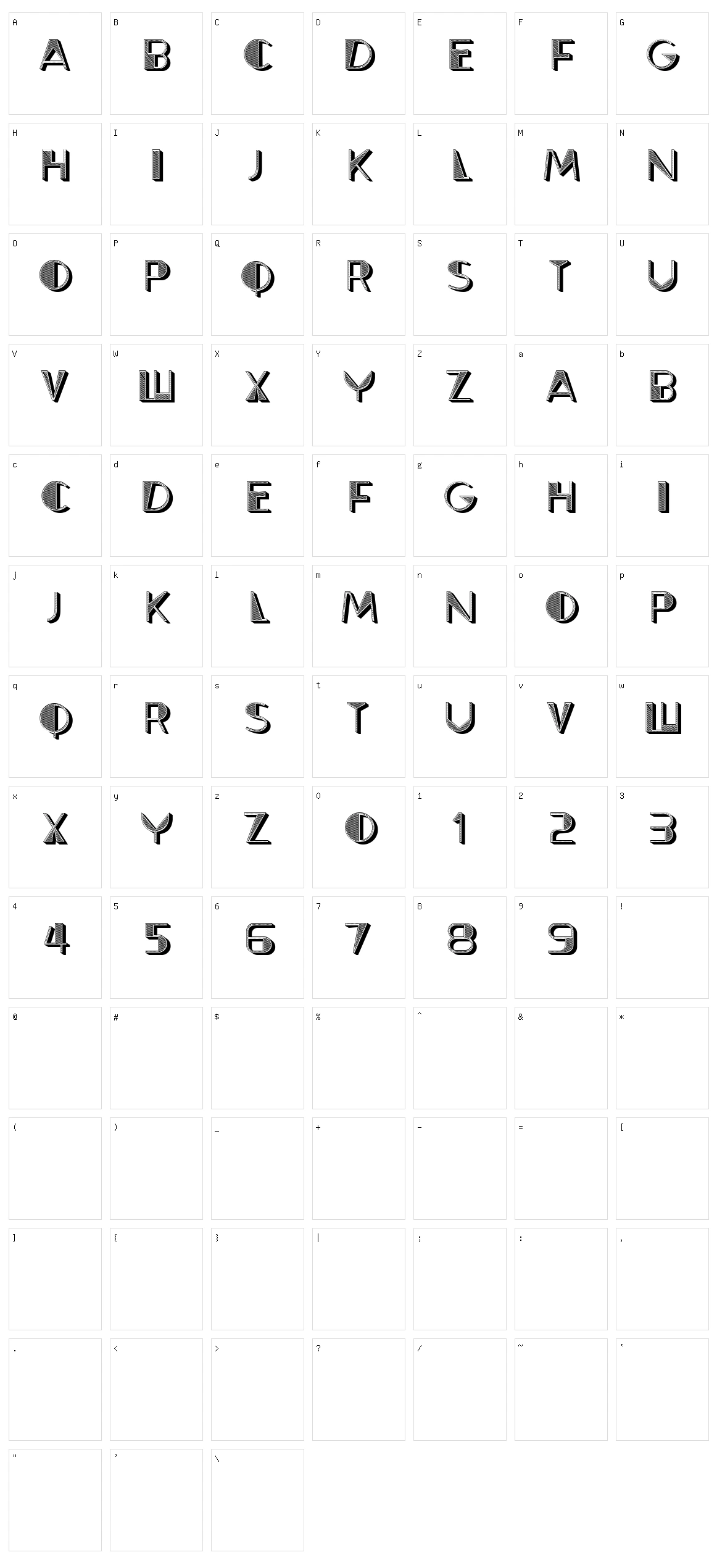 Favorita Character Set