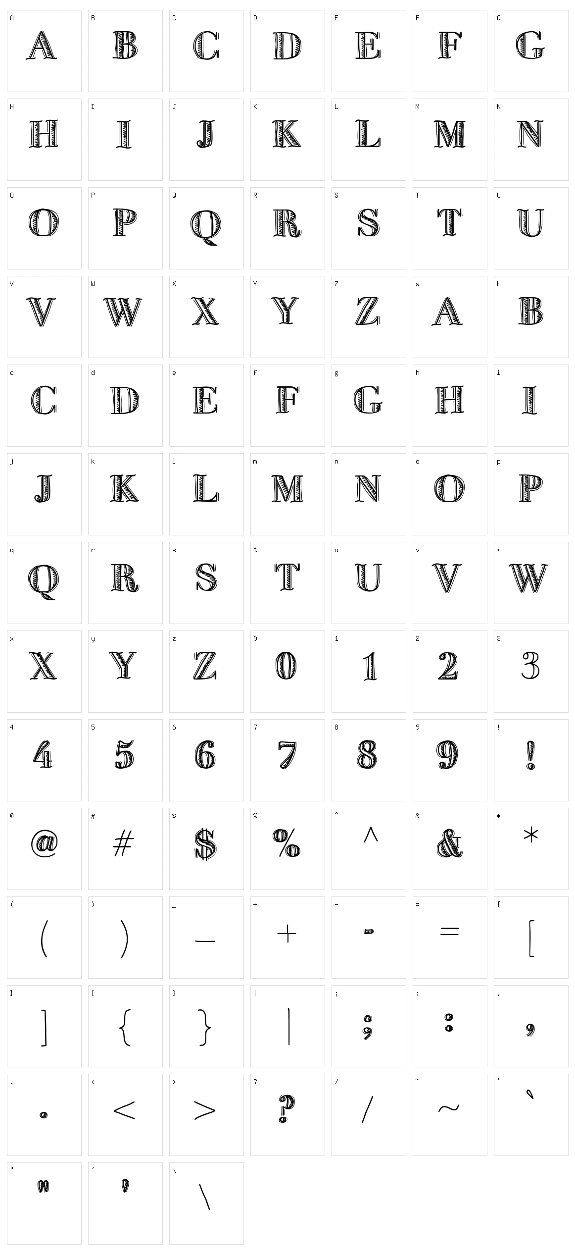 Five Dollar Character Set