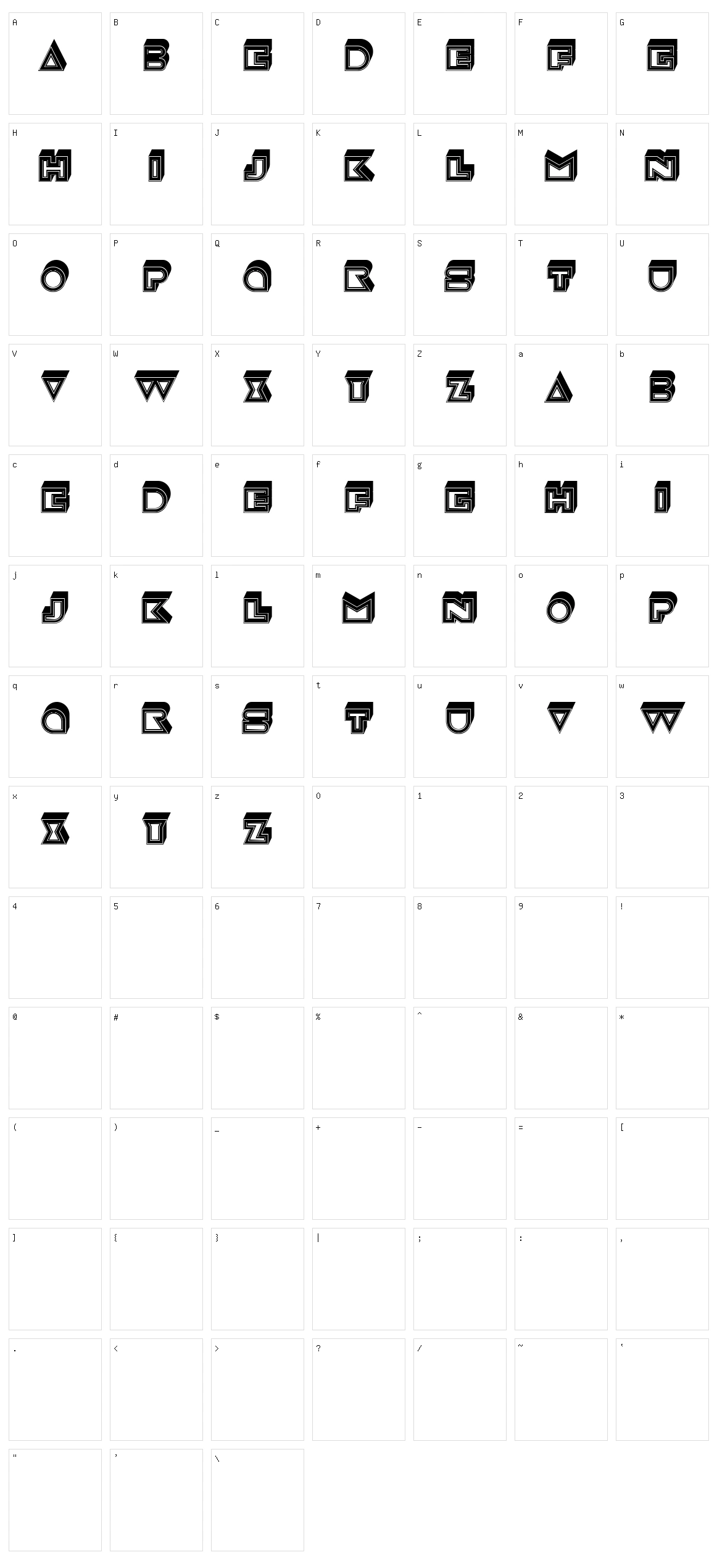 Freezer Character Set