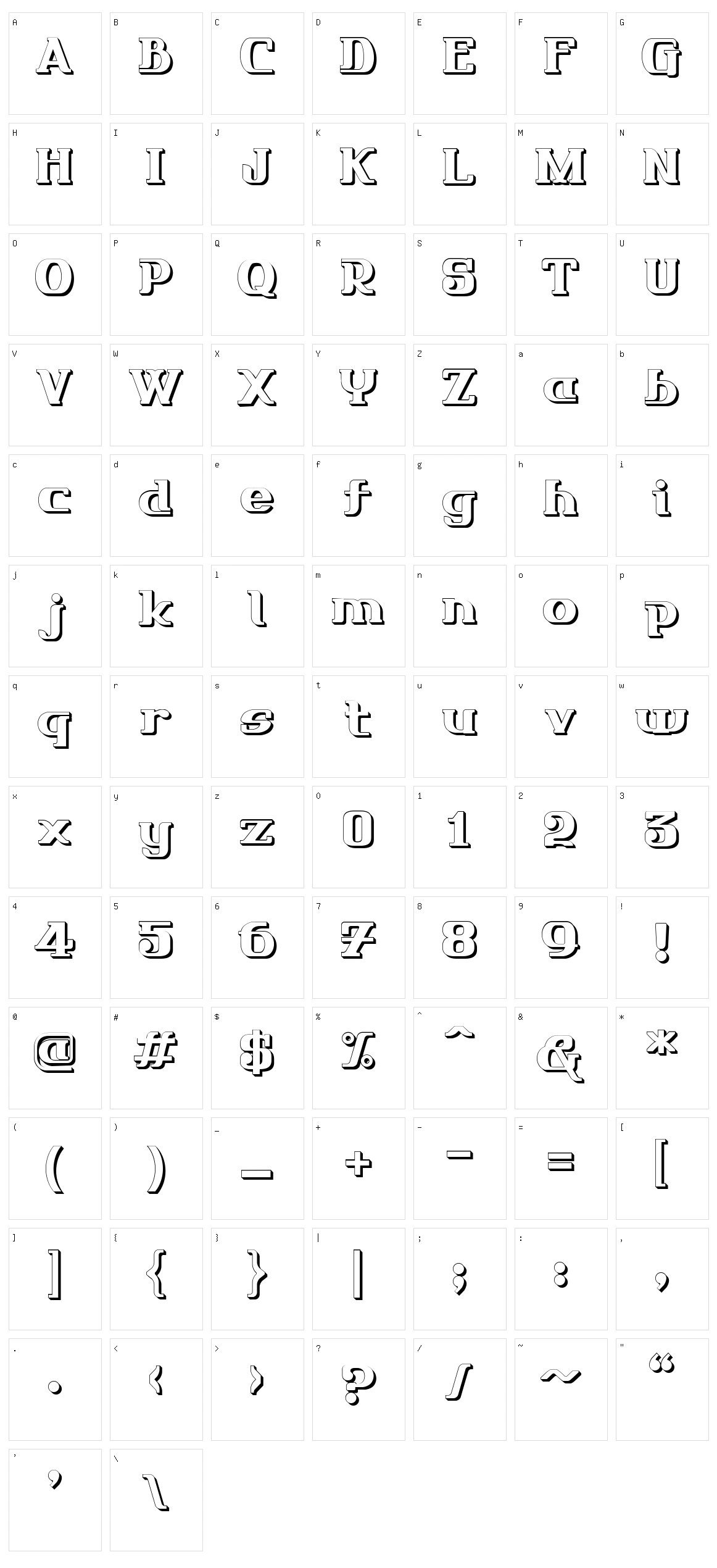 Friendo Character Set