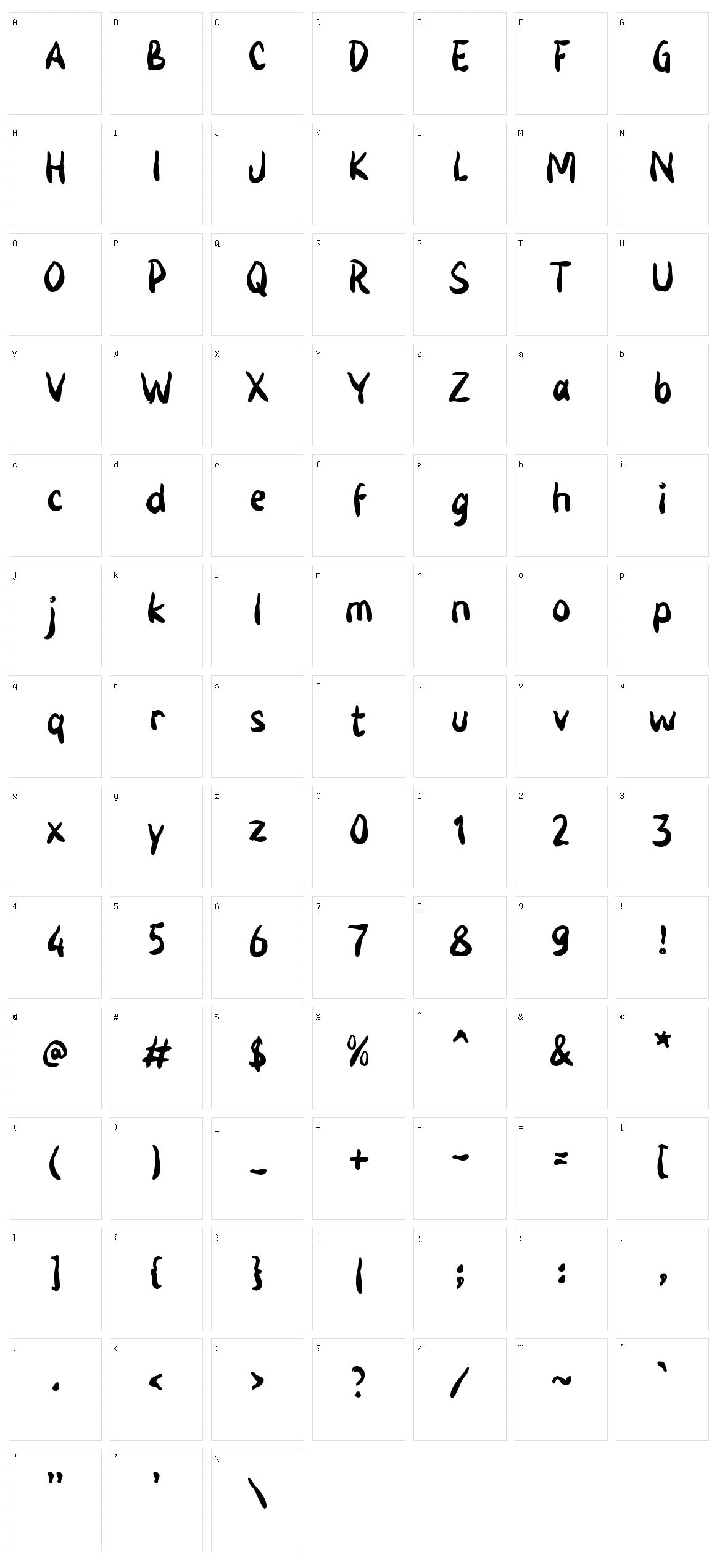 g Grow Character Set