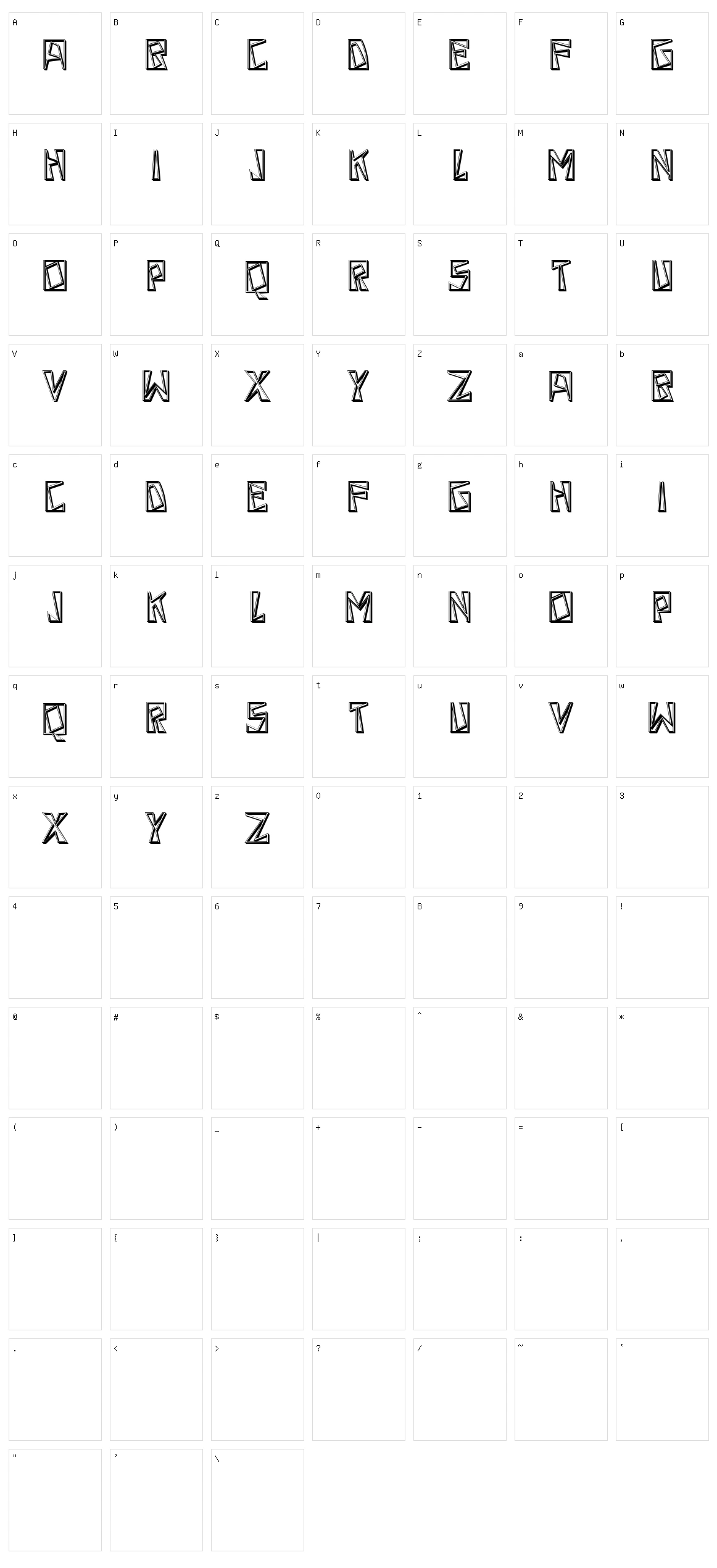 Gabaritos Character Set