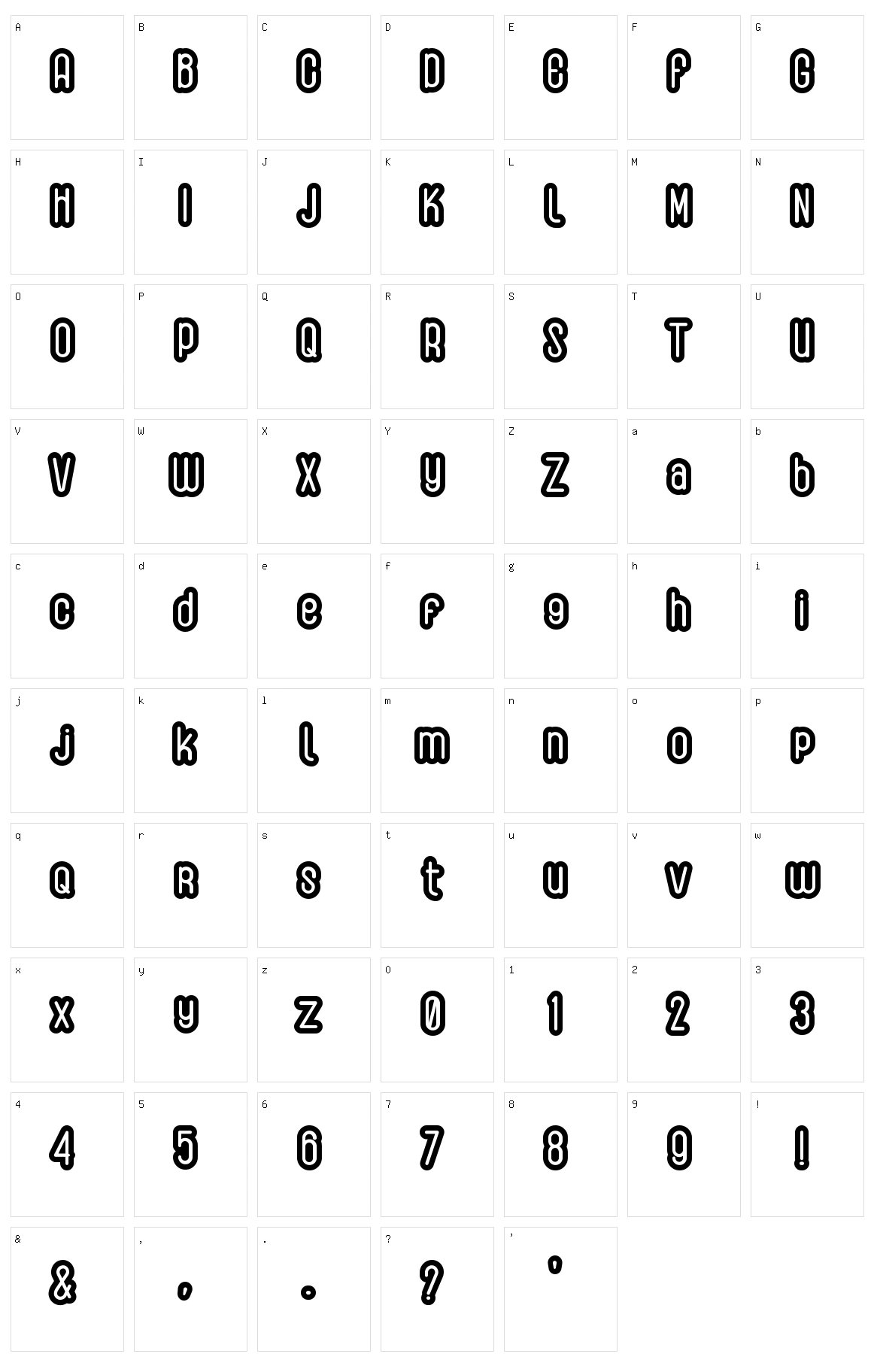 Gadrey Shadow Character Set