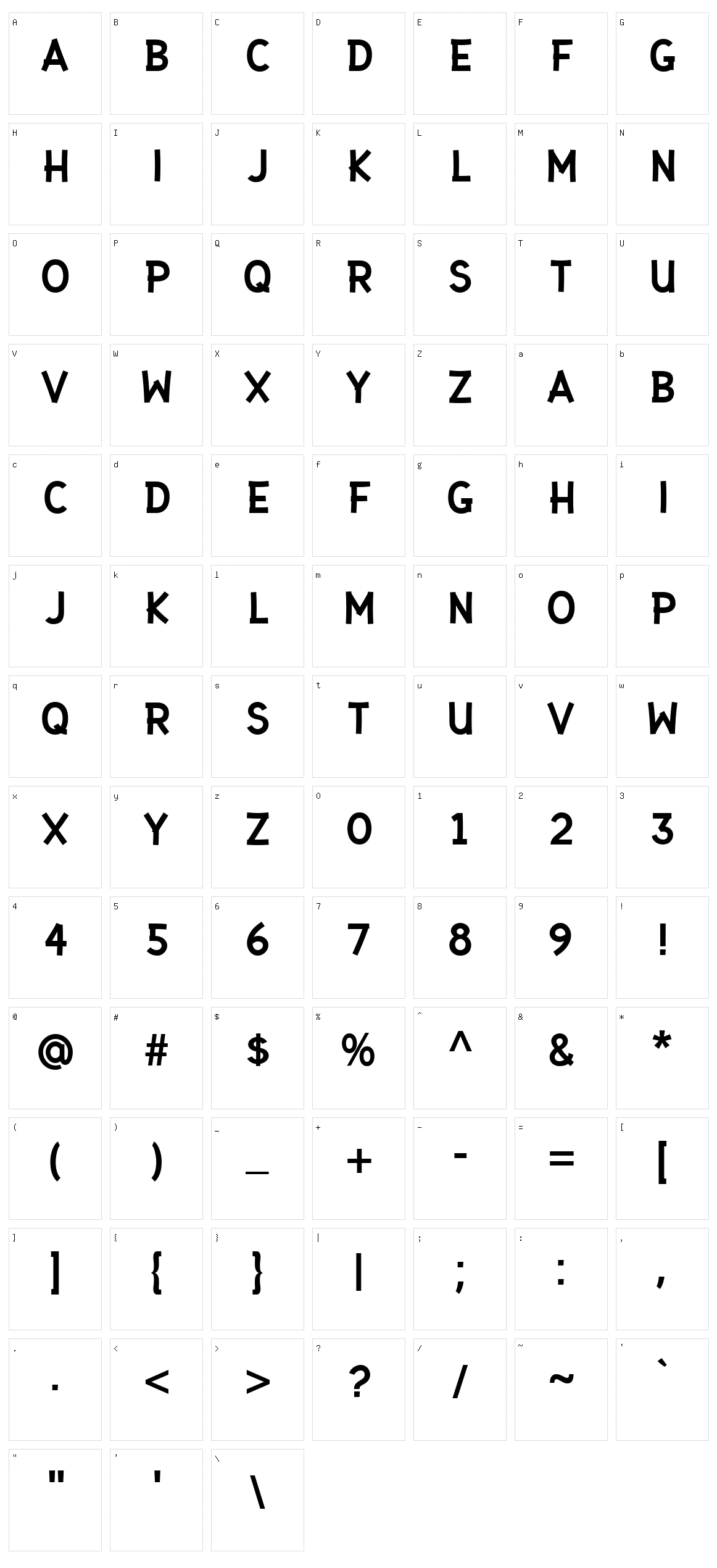 Gaffer Type Character Set