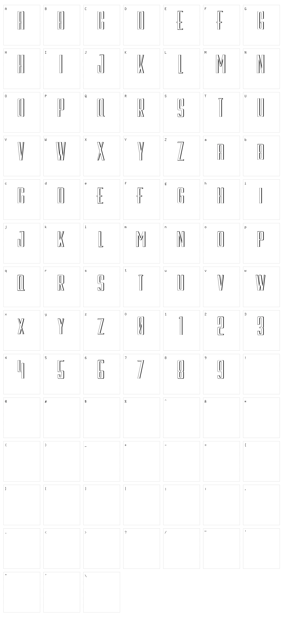 Galah Panjang Character Set