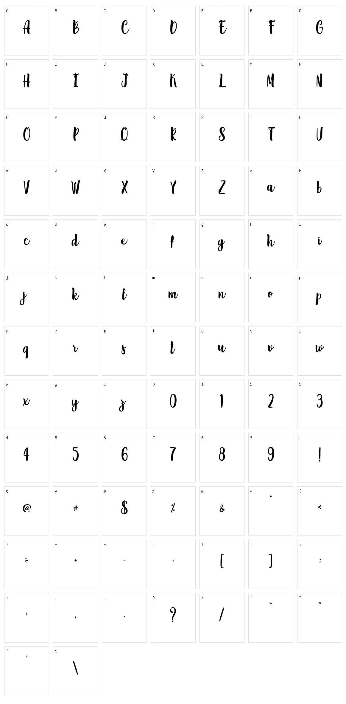 Fat Inlove Character Set