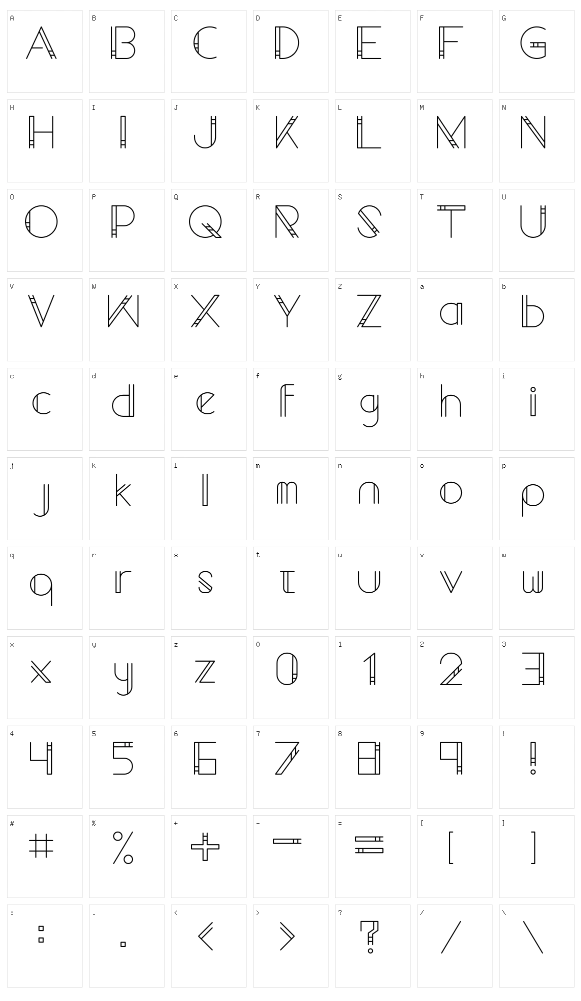 Geometrico Character Set