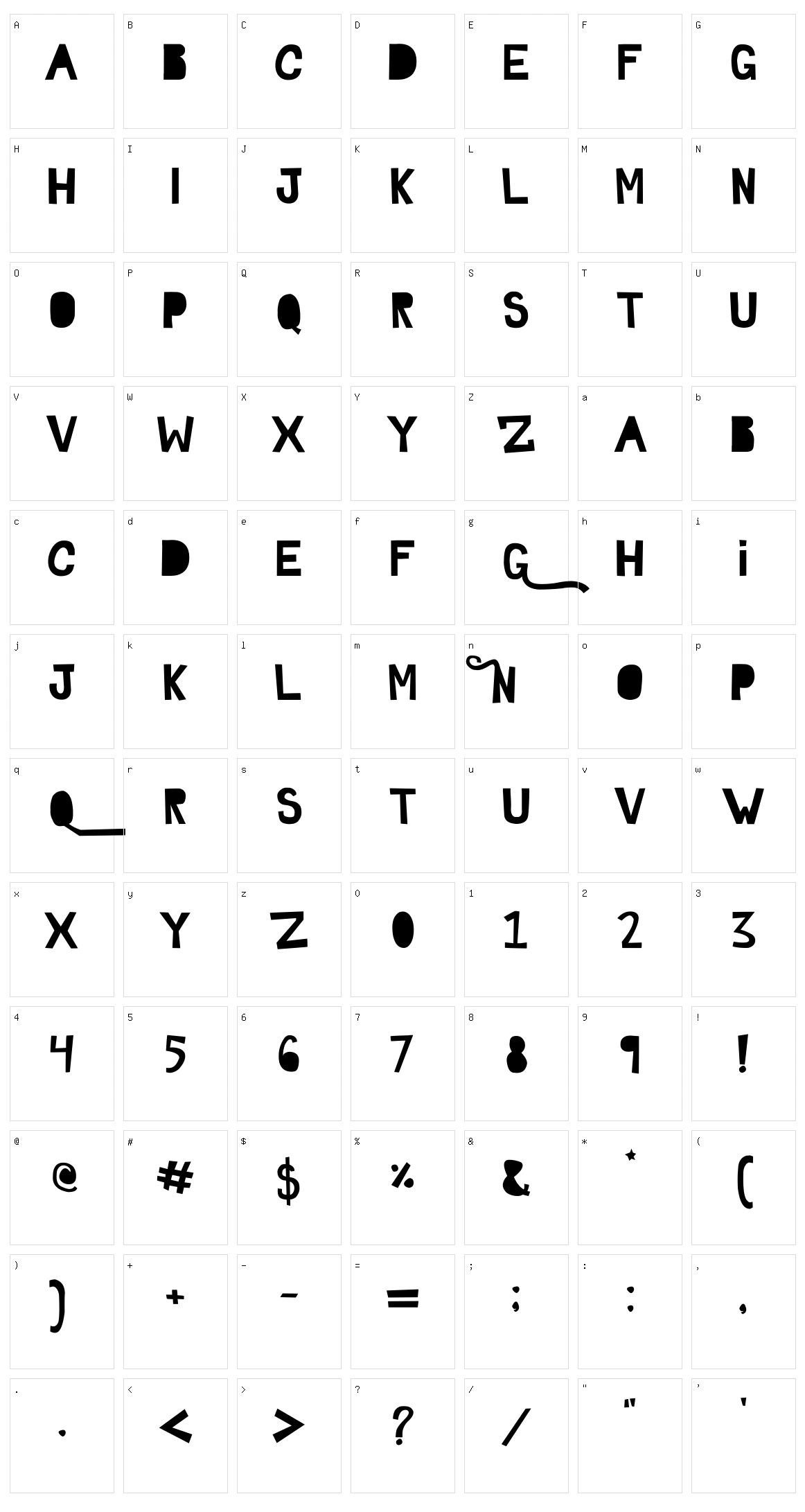 Ghosttown Character Set