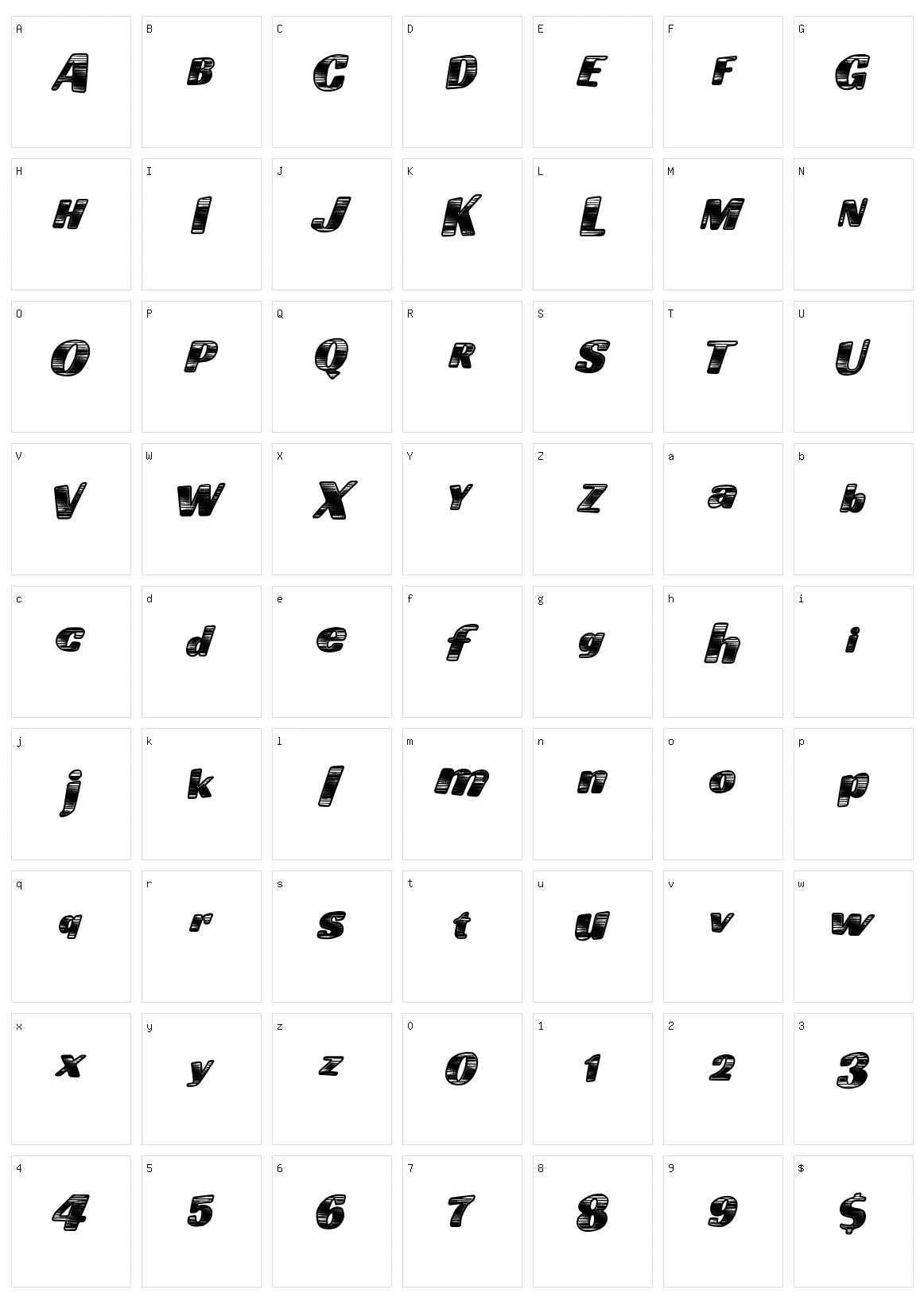 Going Fast Character Set