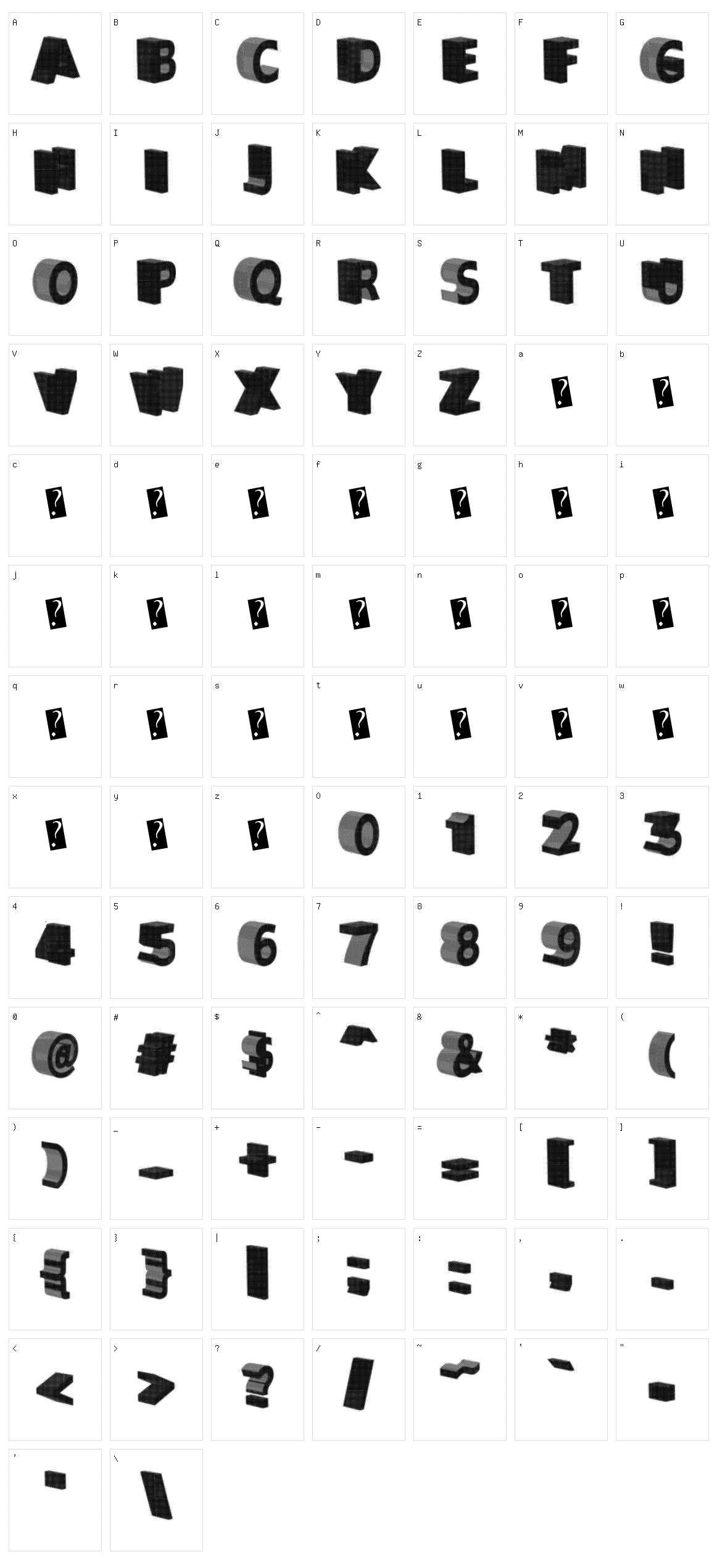 Greater Shadow Character Set