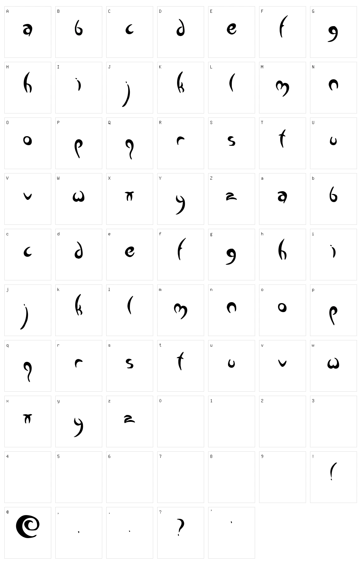 Greenman Character Set