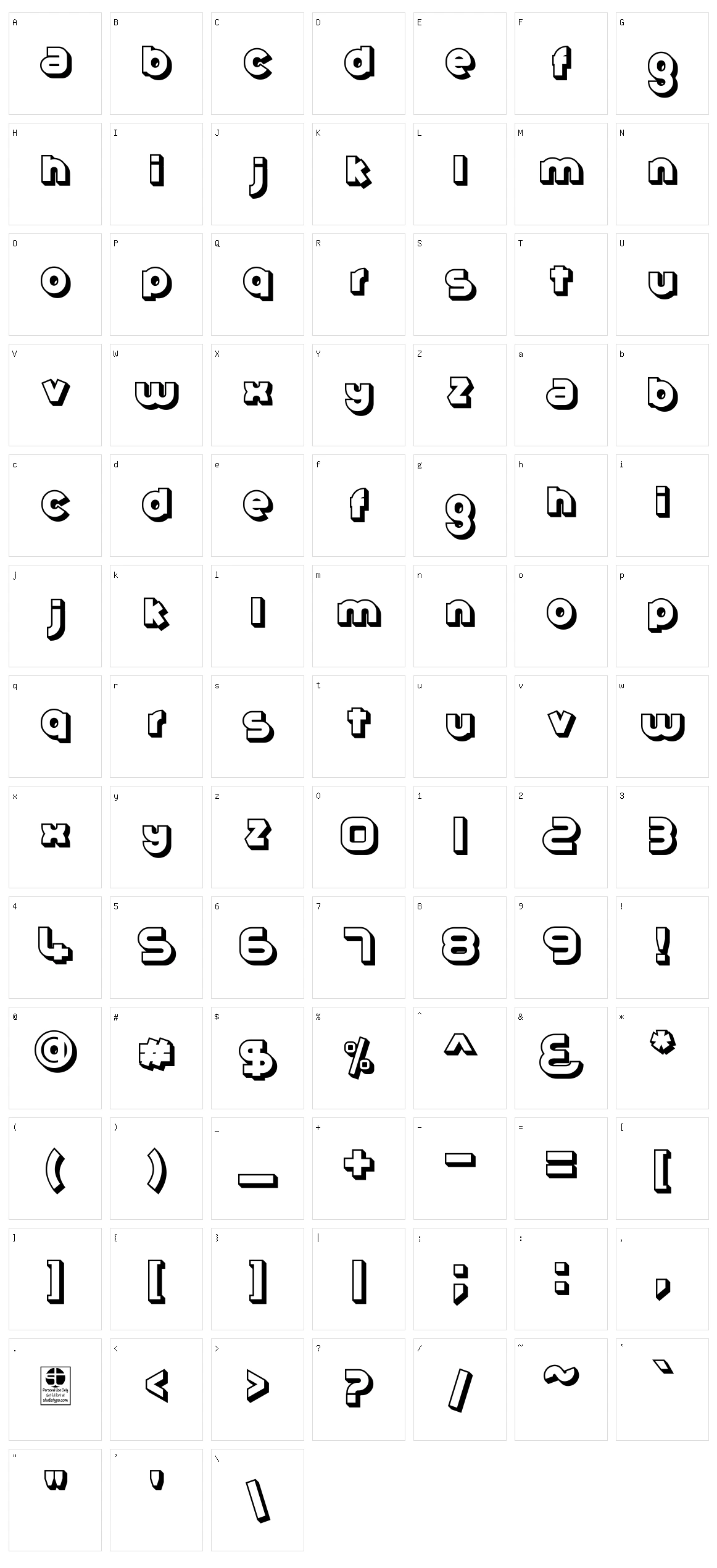 Gribal Character Set