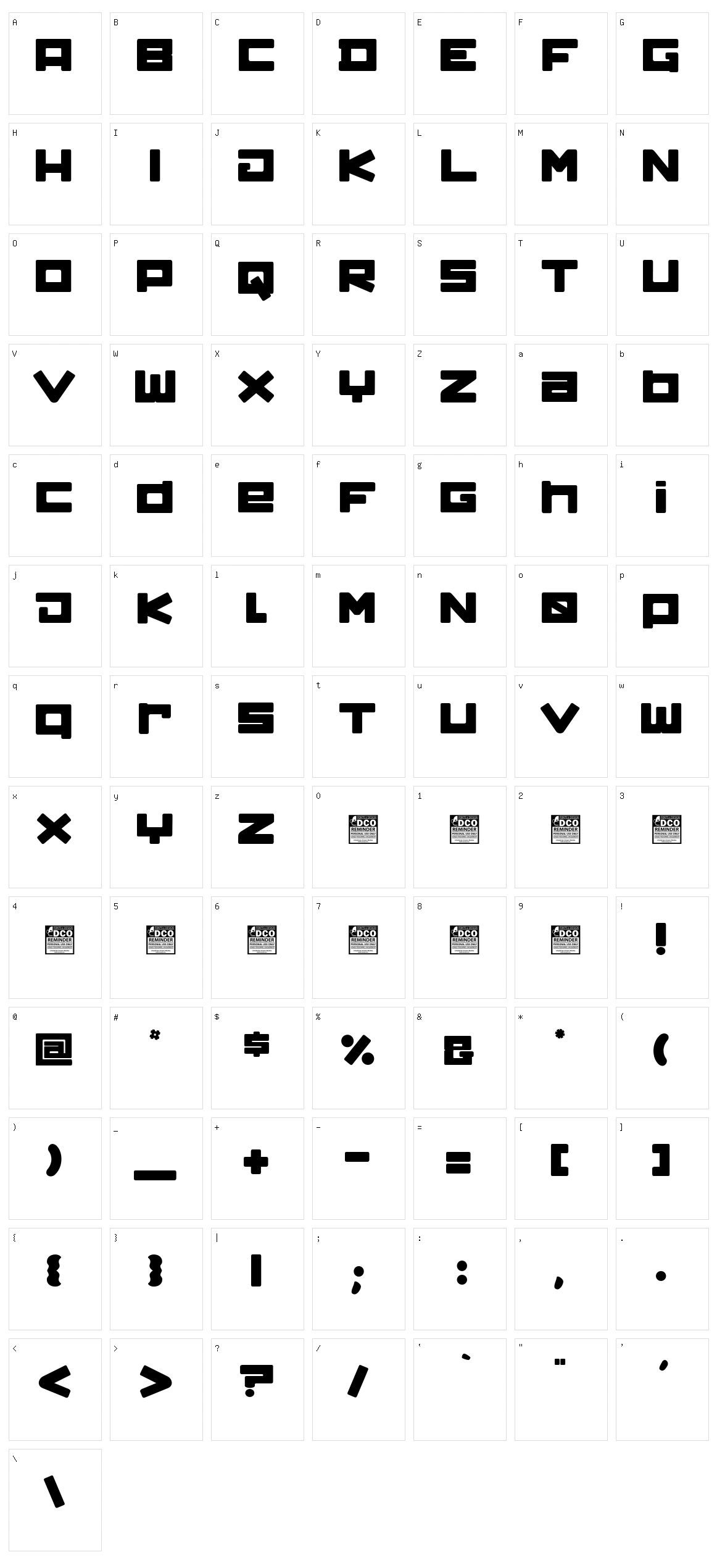 Grindstone Character Set