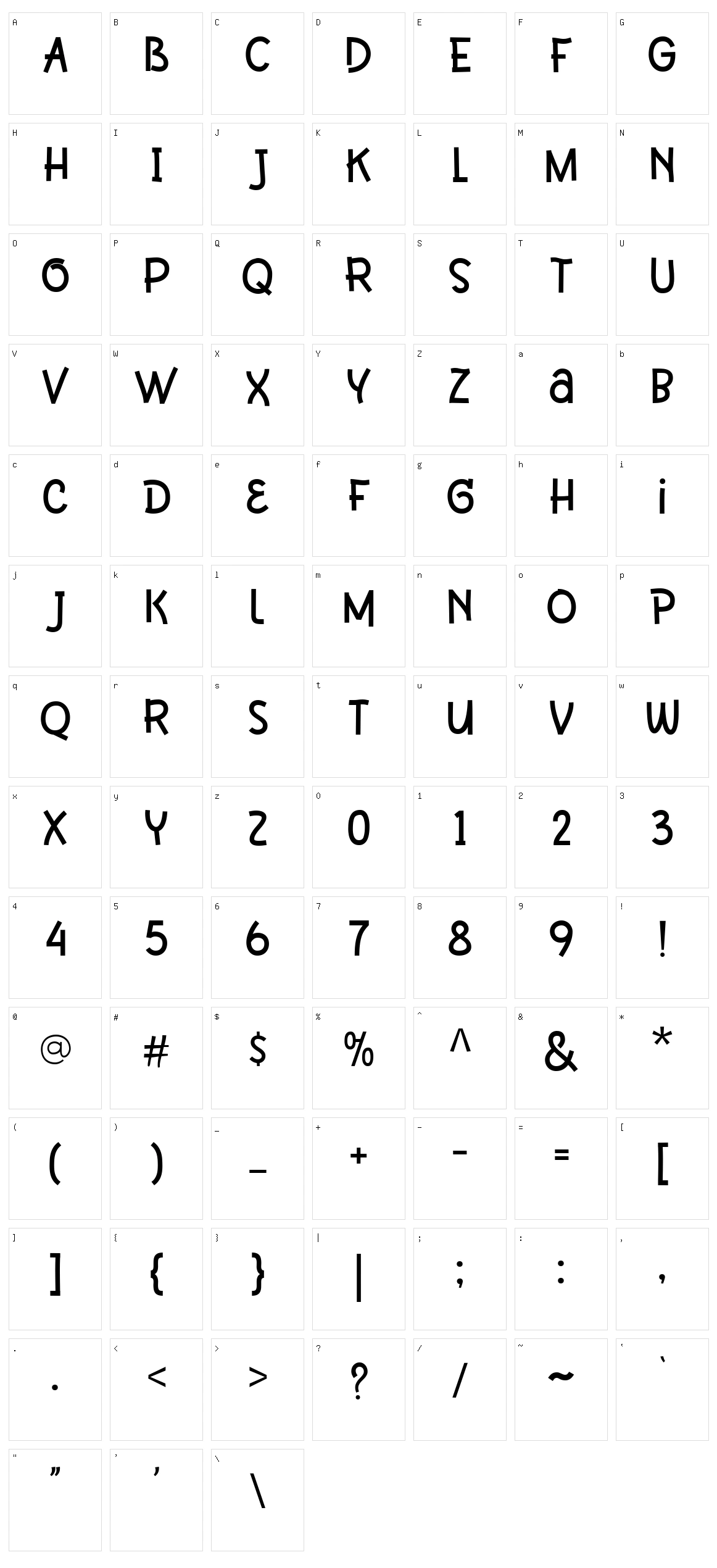 Grinko Character Set