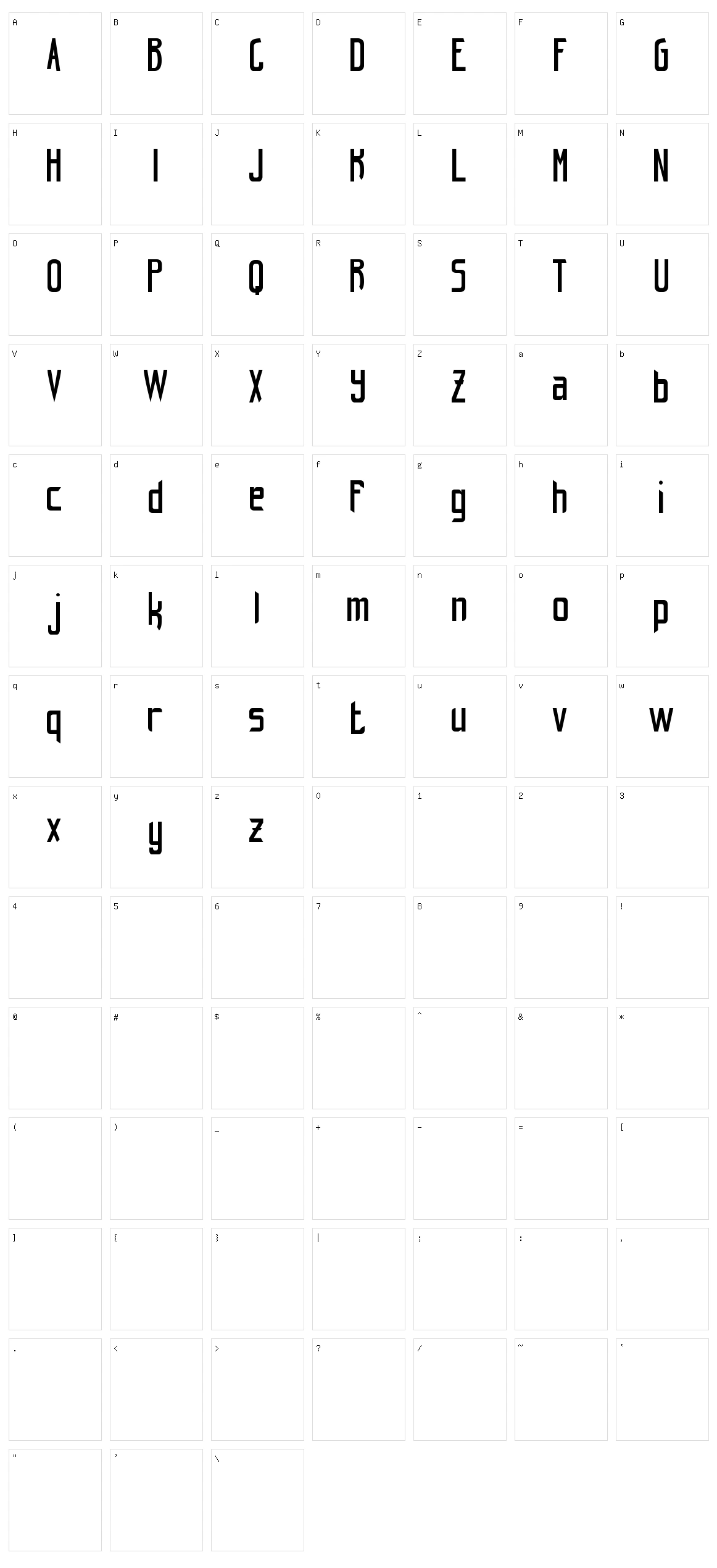 Hint Retro Character Set