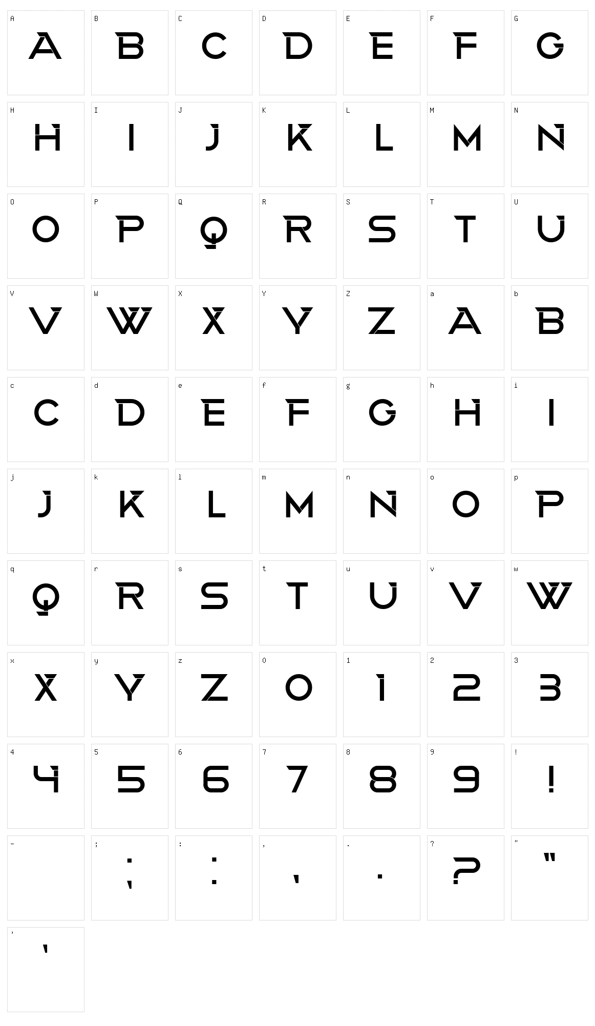 Hitch Hiked Character Set