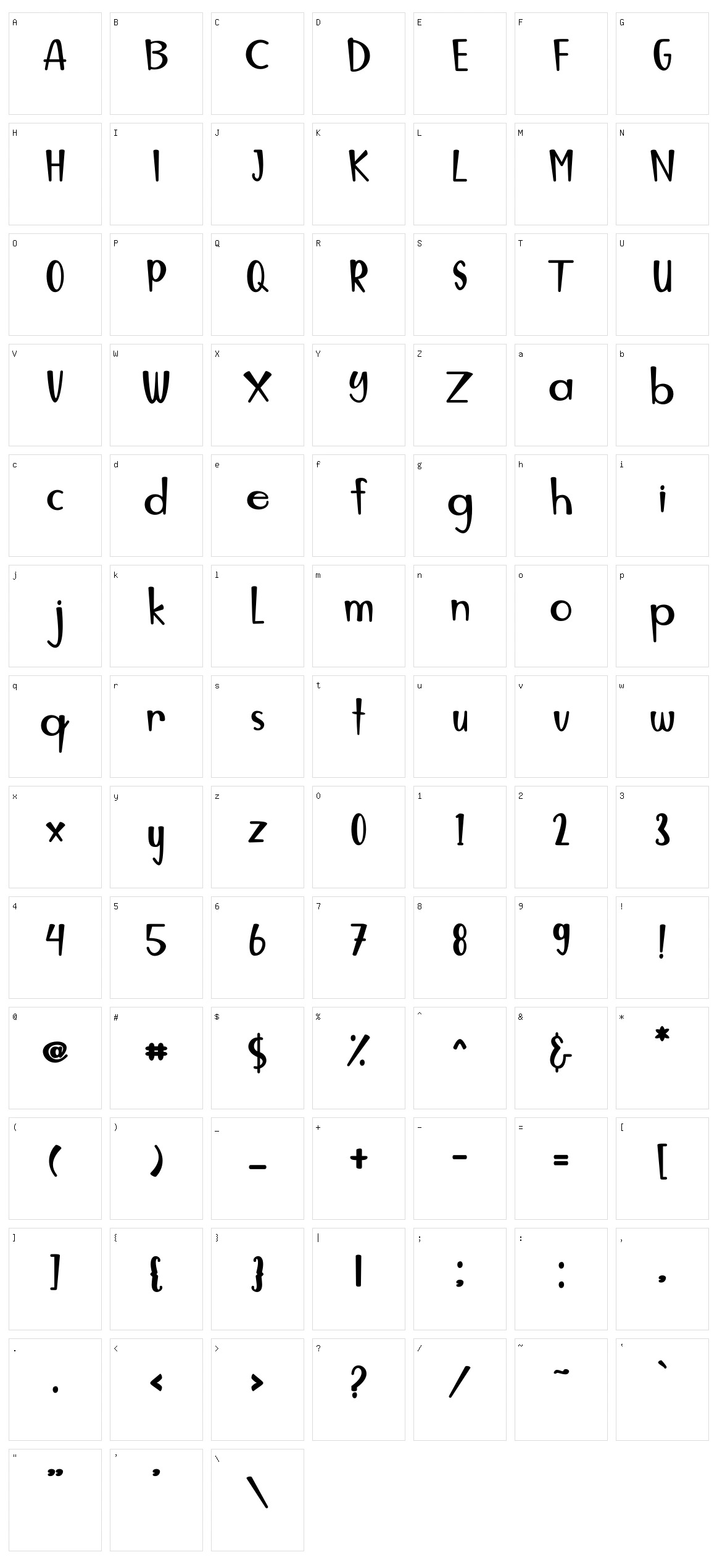 Hollow Character Set