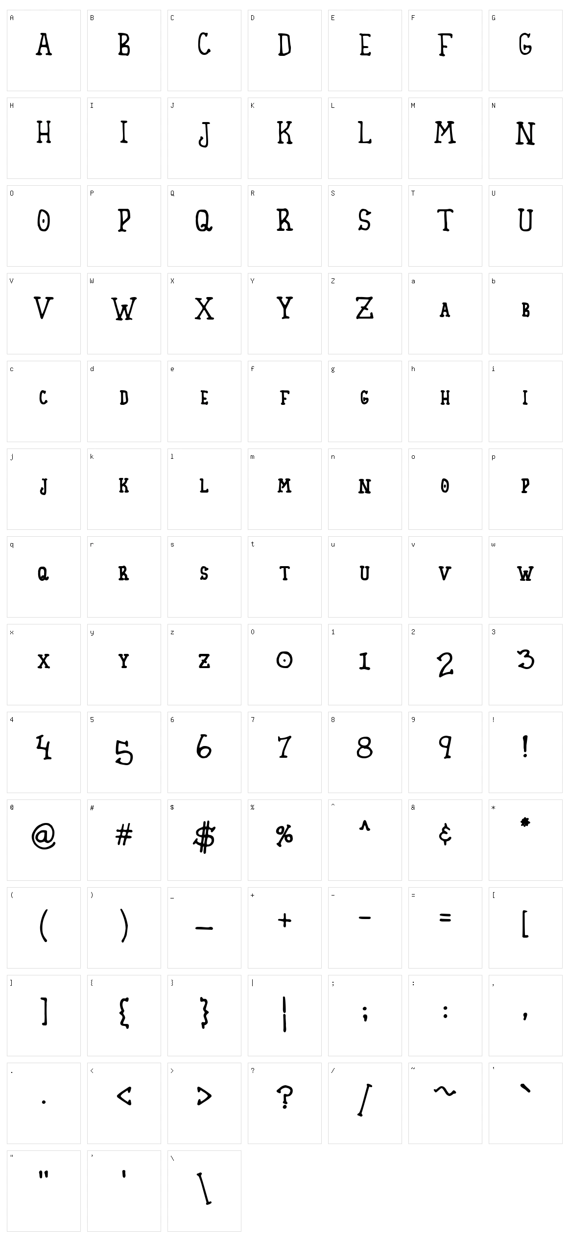 Homespun Character Set