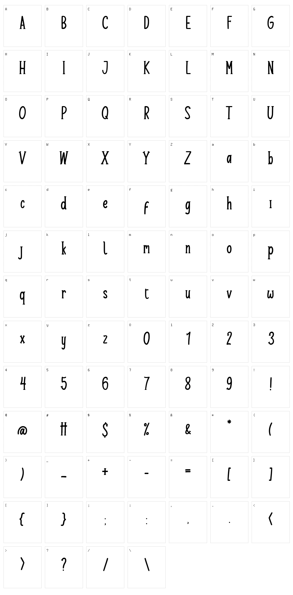 Honeybae Character Set