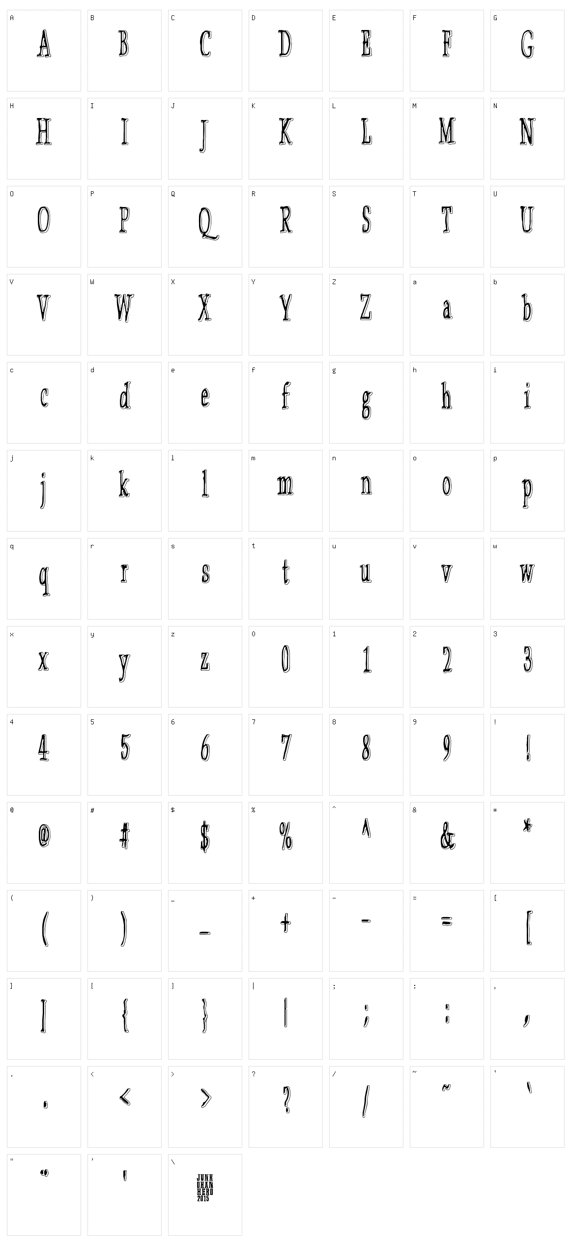 Hugo Z Character Set