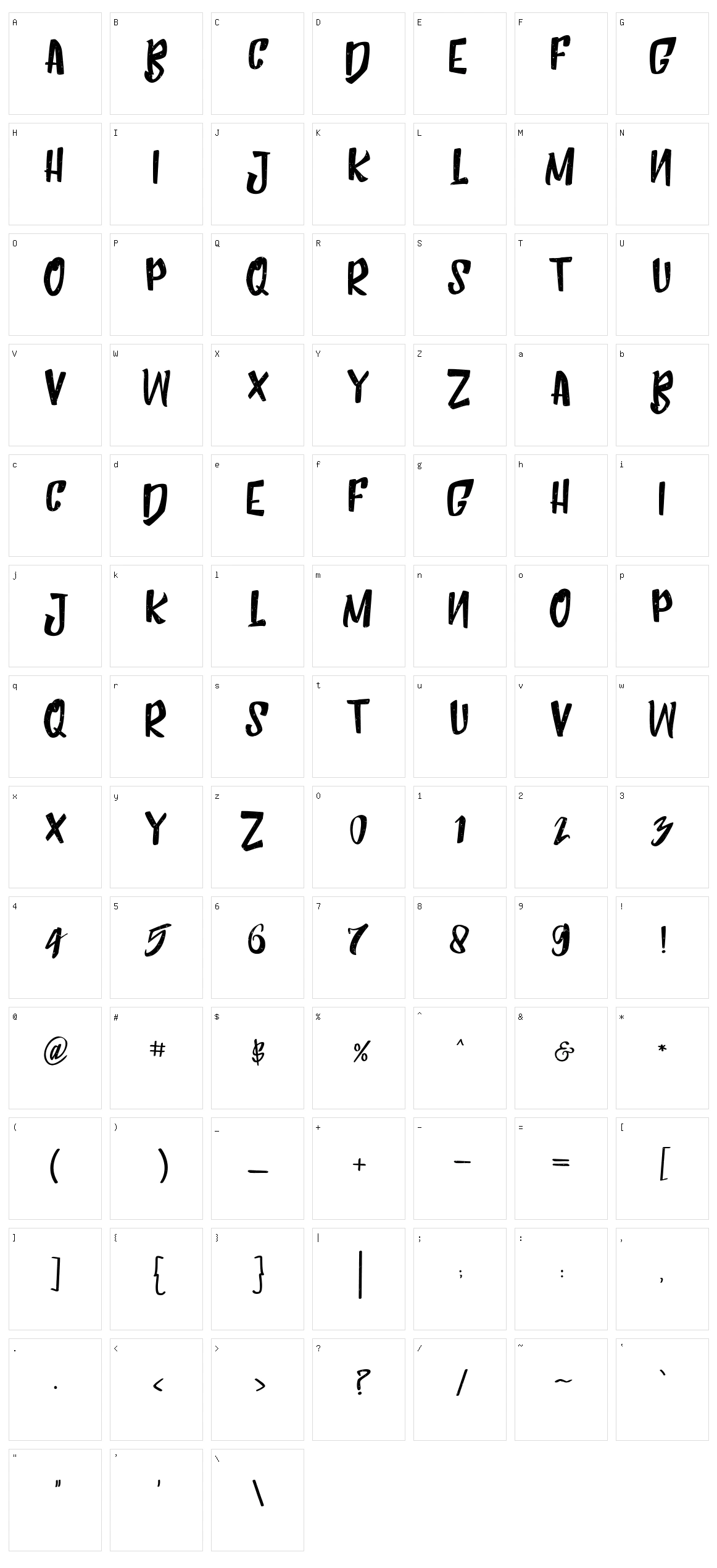 Humblle Rought Character Set