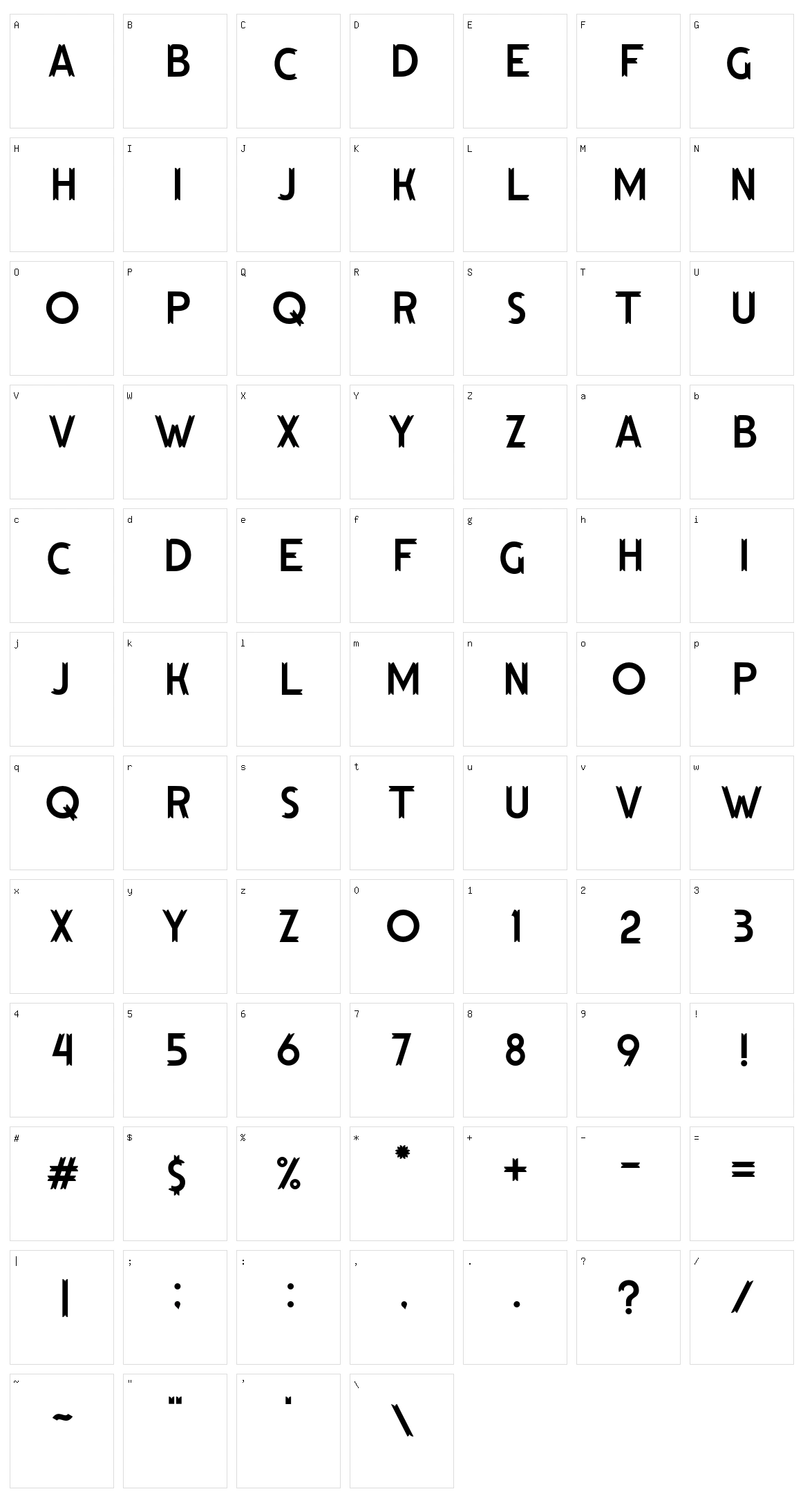 Hutan Lestari Character Set